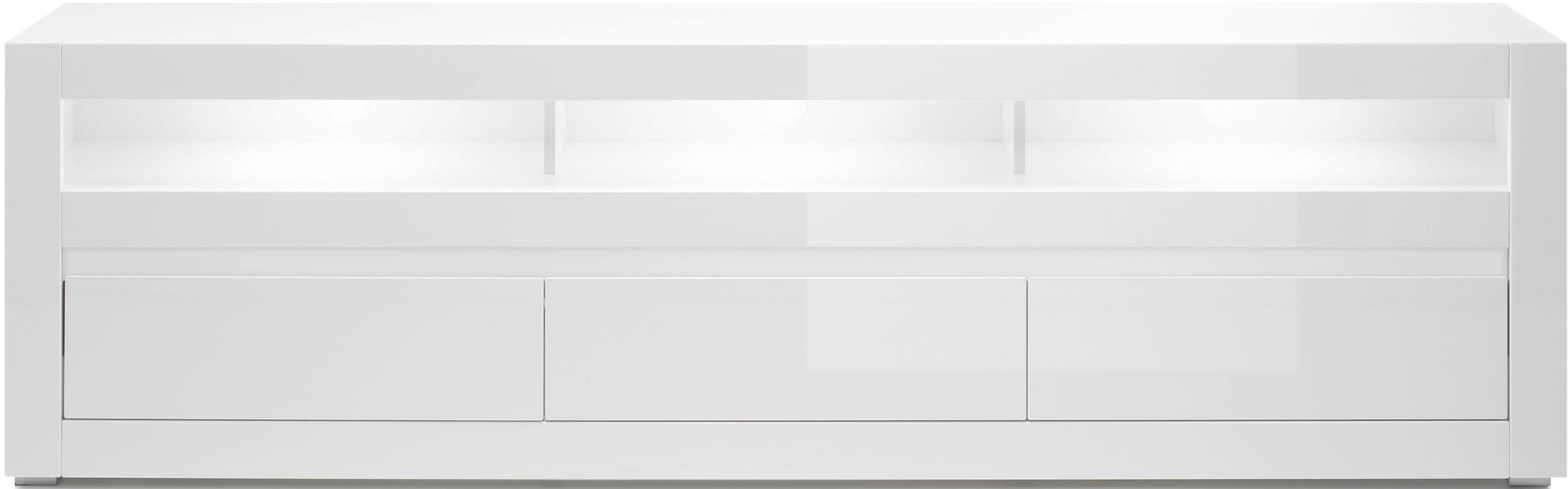 Home affaire Table basse »Carat« Breite 217 cm, Zierleiste 1x betonfarben und 1x weiss