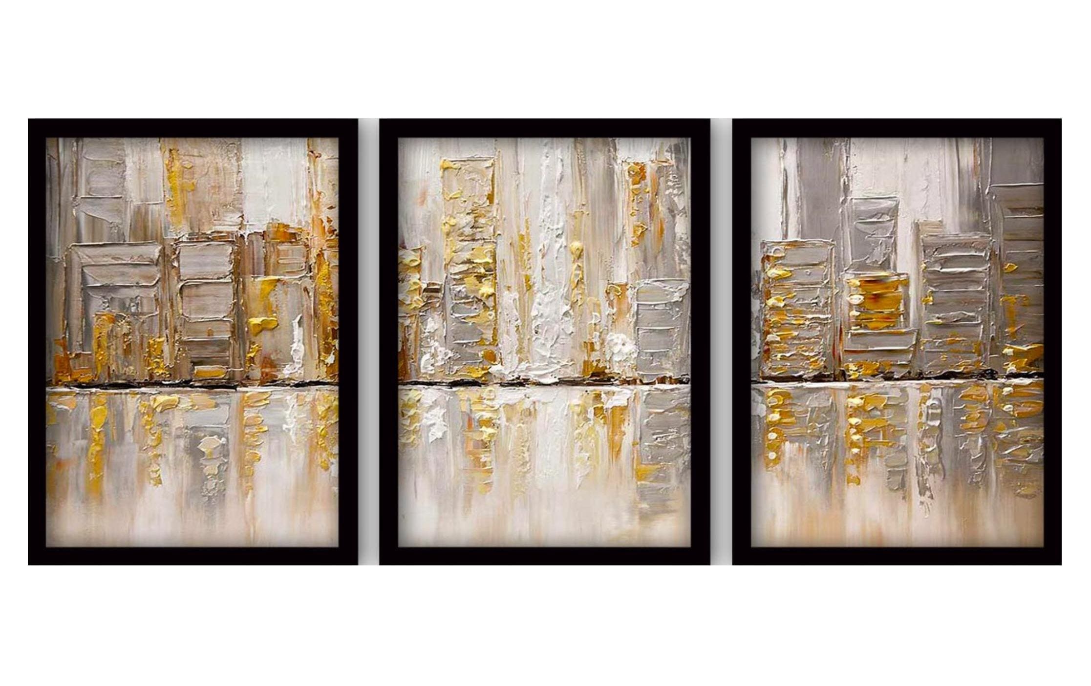 Image of Wandbild "Wallxpert Golden Art 3 Stück, 35 x 45 cm"