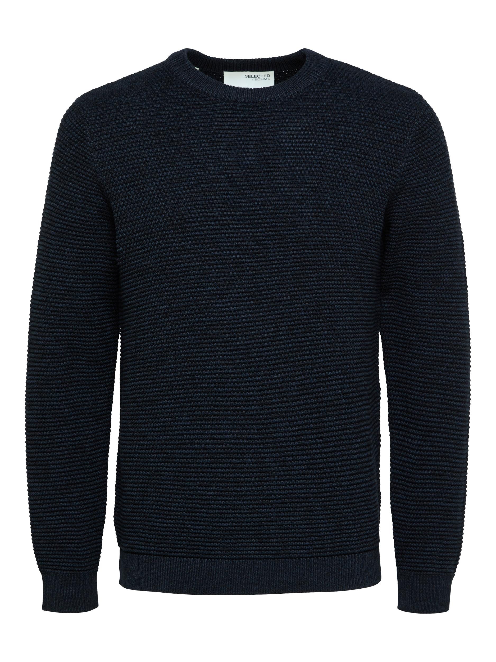 SELECTED HOMME Rundhalspullover »SLHVINCE LS KNIT BUBBLE CREW NECK NOOS«