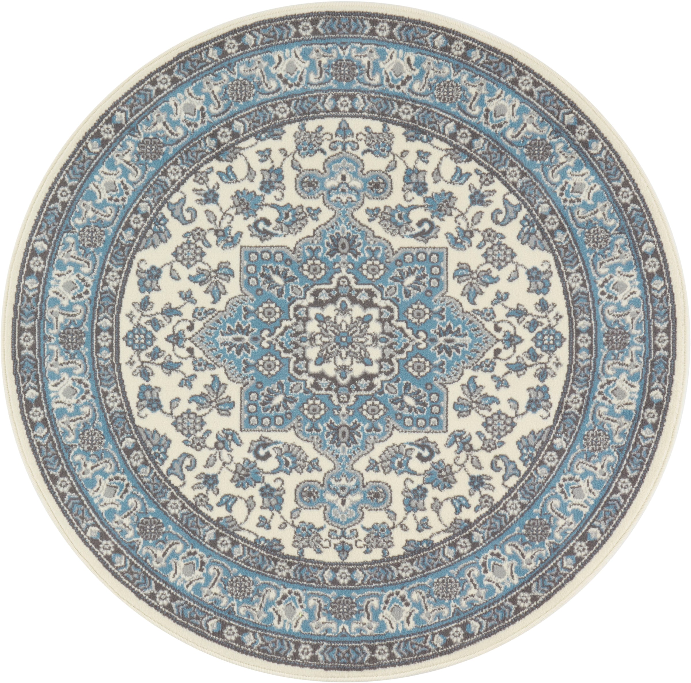 NOURISTAN Teppich »Parun Täbriz«, rund, 9 mm Höhe, Kurzflor, Orient, Teppich, Vintage, Esszimmer, Wohnzimmer, Flur
