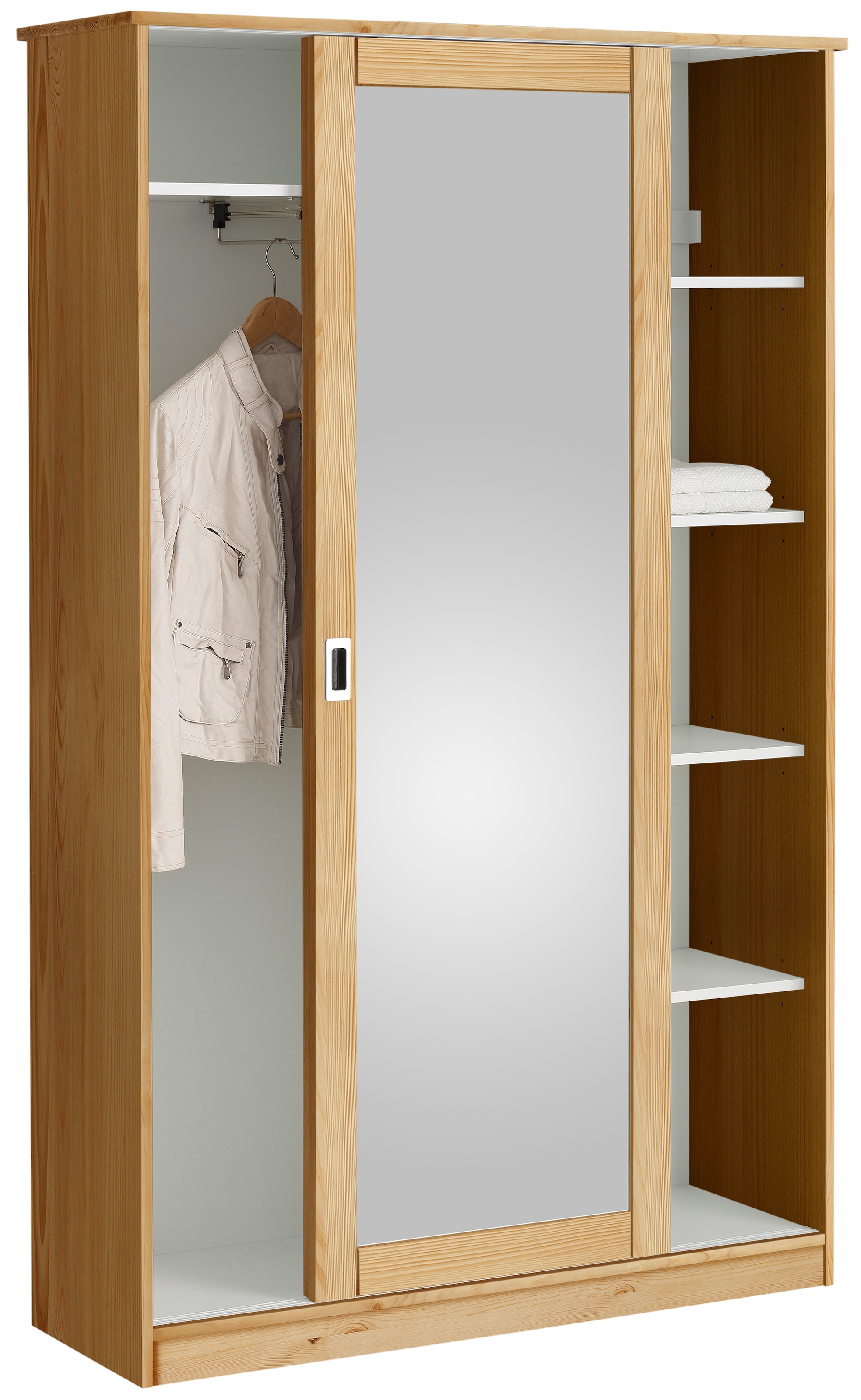 Home affaire Garderobenschrank »Nekso«, mit Spiegel, Breite 114 cm, aus MDF oder Massivholz, FSC®