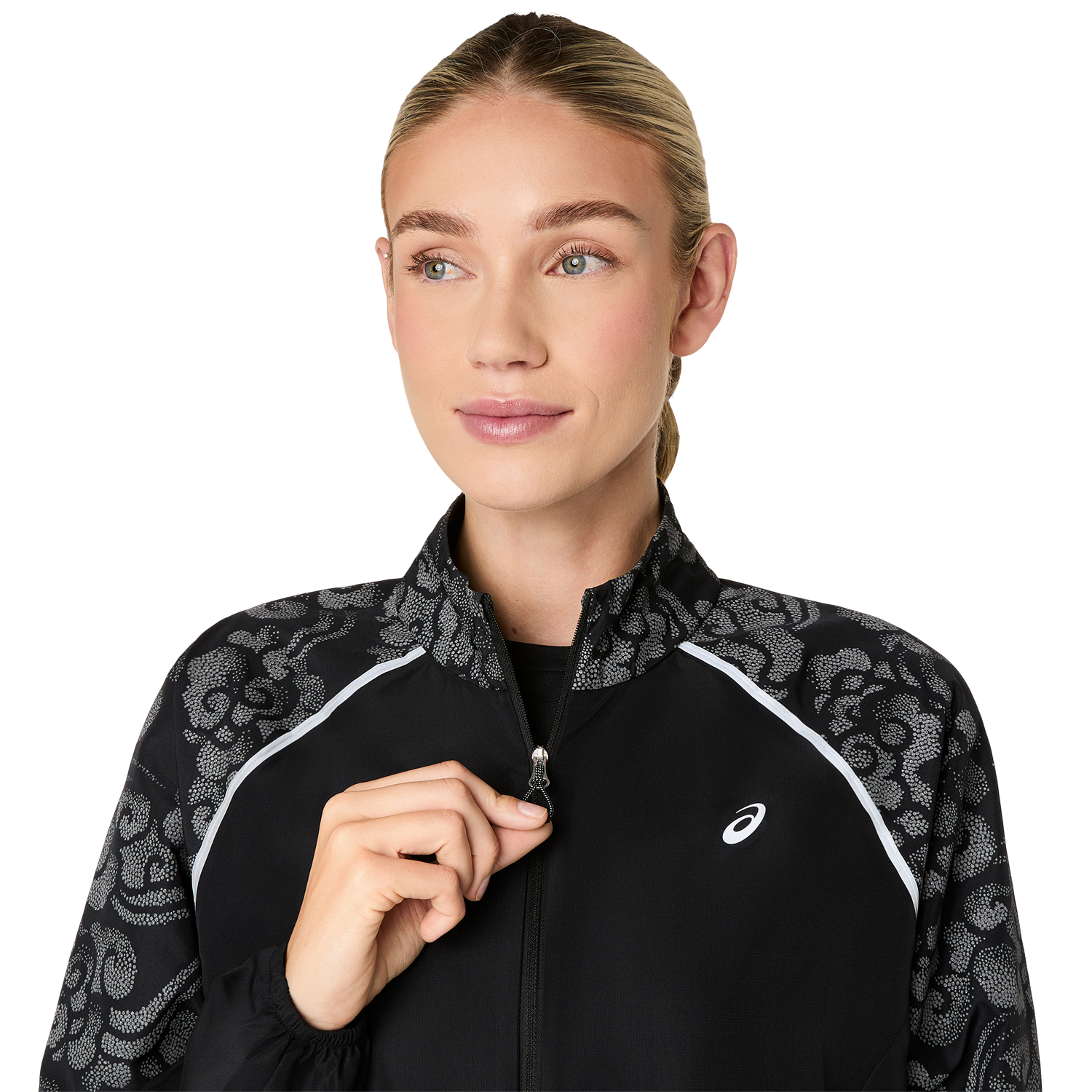 Asics Veste de course à pied »ROAD LITE-SHOW JACKET« Respirant, réfléchissant, poche pour smartphone