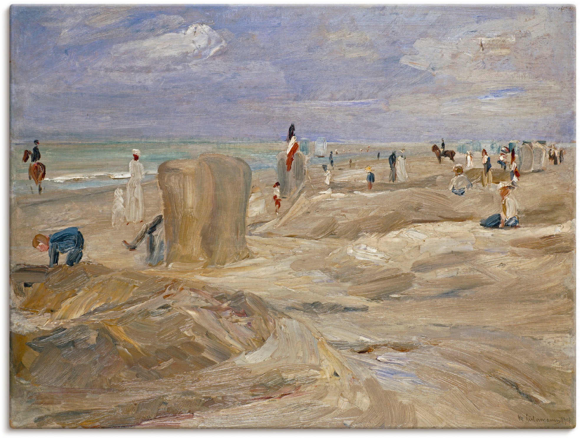 Image of Artland Wandbild »Strand bei Noordwijk (mit zwei Reitern)«, Strand, (1 St.), in vielen Grössen & Produktarten -Leinwandbild, Poster, Wandaufkleber / Wandtattoo auch für Badezimmer geeignet bei Ackermann Versand Schweiz
