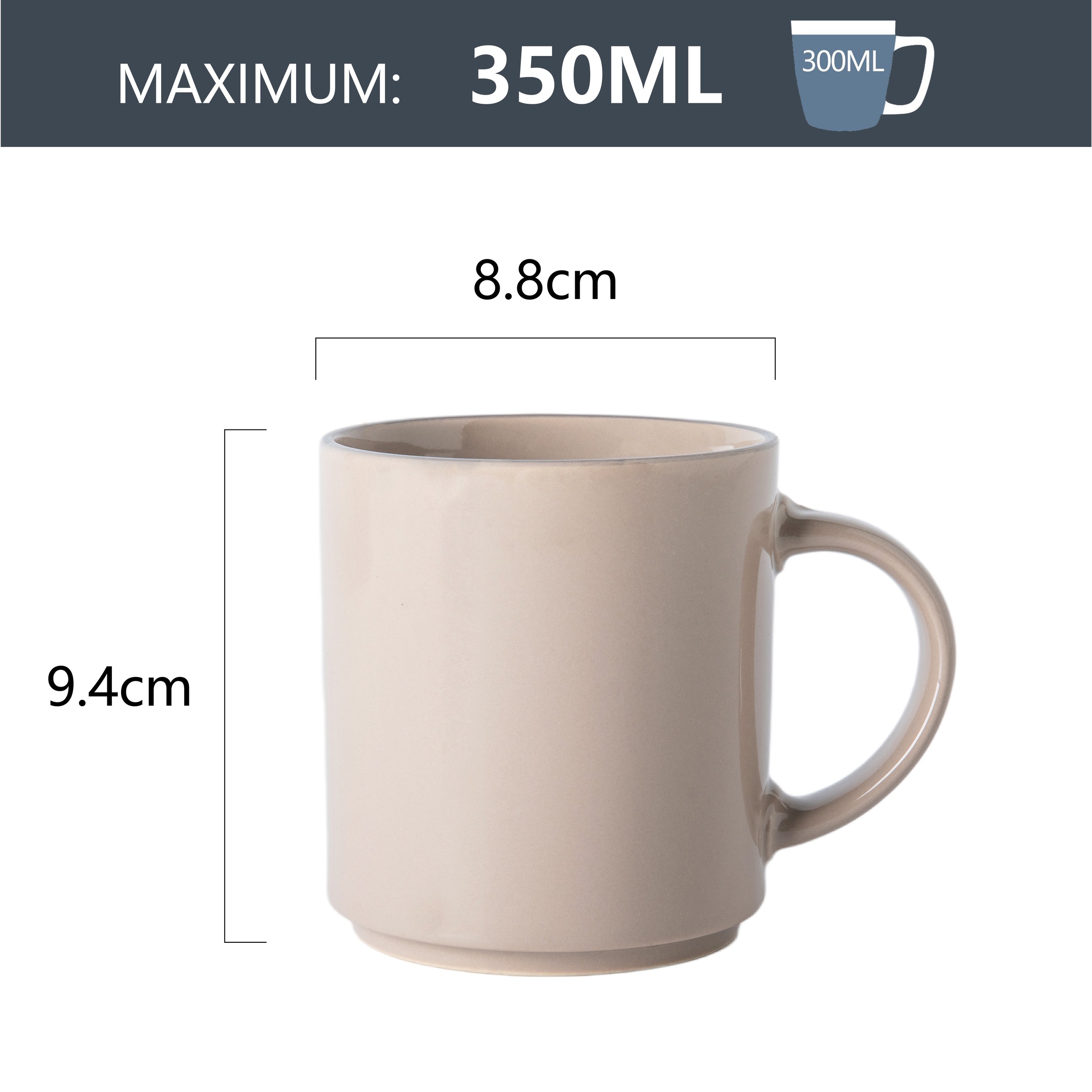 GOODproduct Becher »Kaffeebecher Ylvii, 6er Set« spülmaschinenfest und mikrowellengeeignet, 350 ml