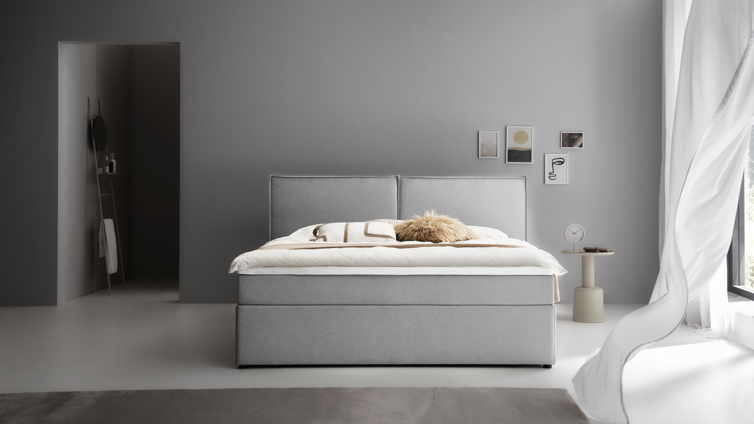 ATLANTIC home collection Boxbett »NIKITA« bodentiefes Bett, wahlweise mit Matratze und Topper