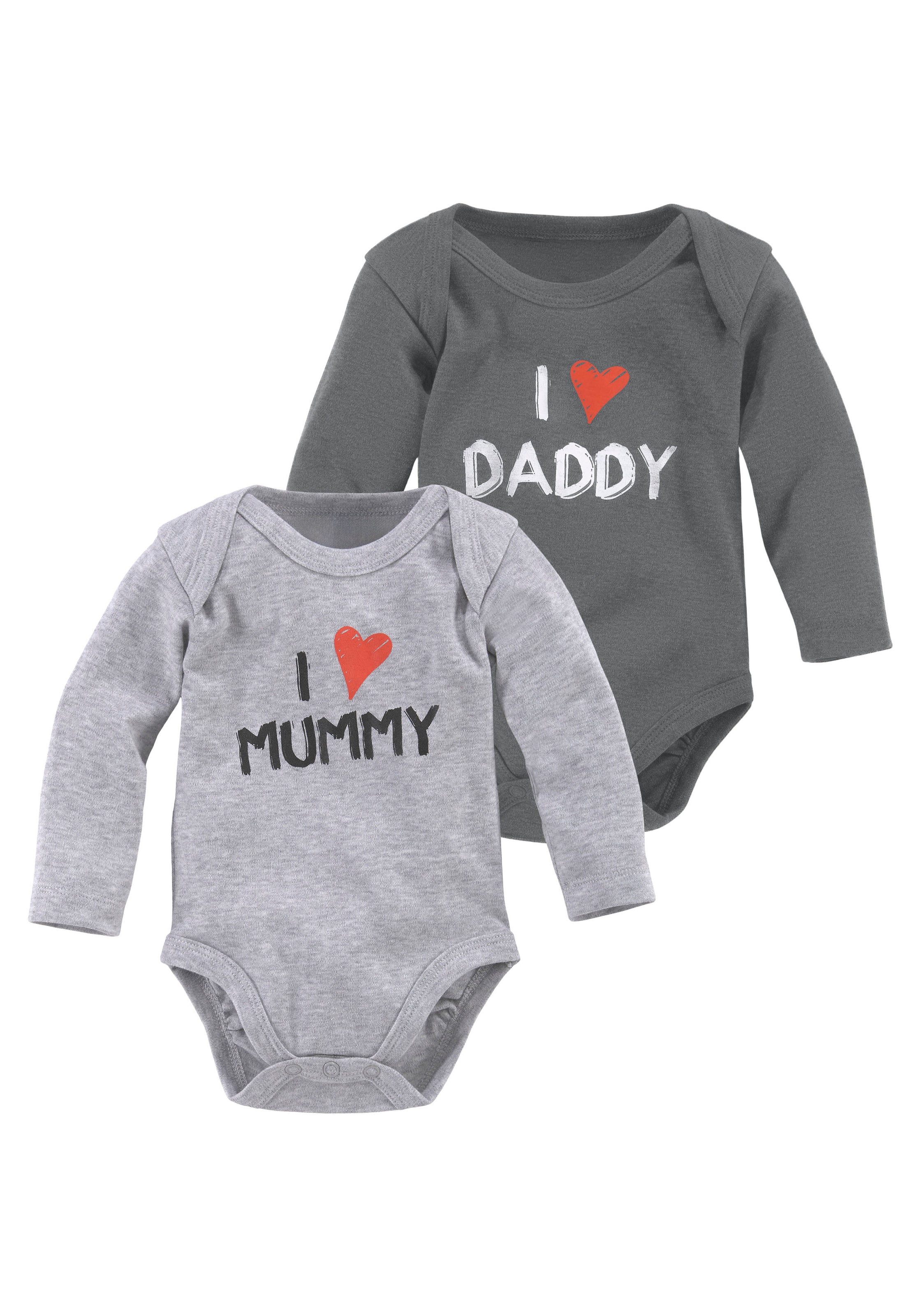 Langarmbody »2er Pack Baby-Bodies, Mummy & Daddy«, aus Bio-Baumwolle