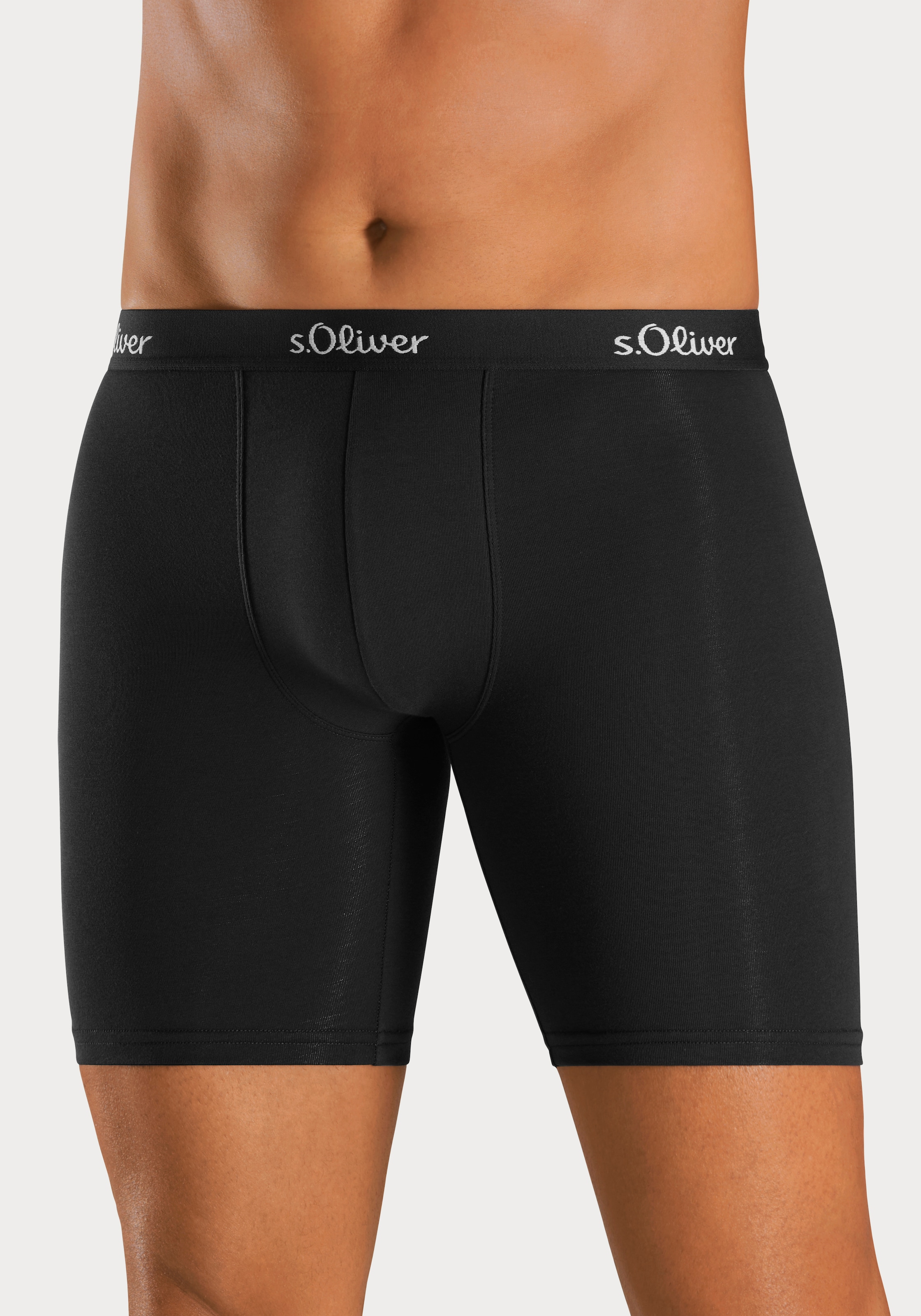 s.Oliver Langer Boxer »Boxershorts für Herren«, (Packung, 3 St.), mit längerem Bein
