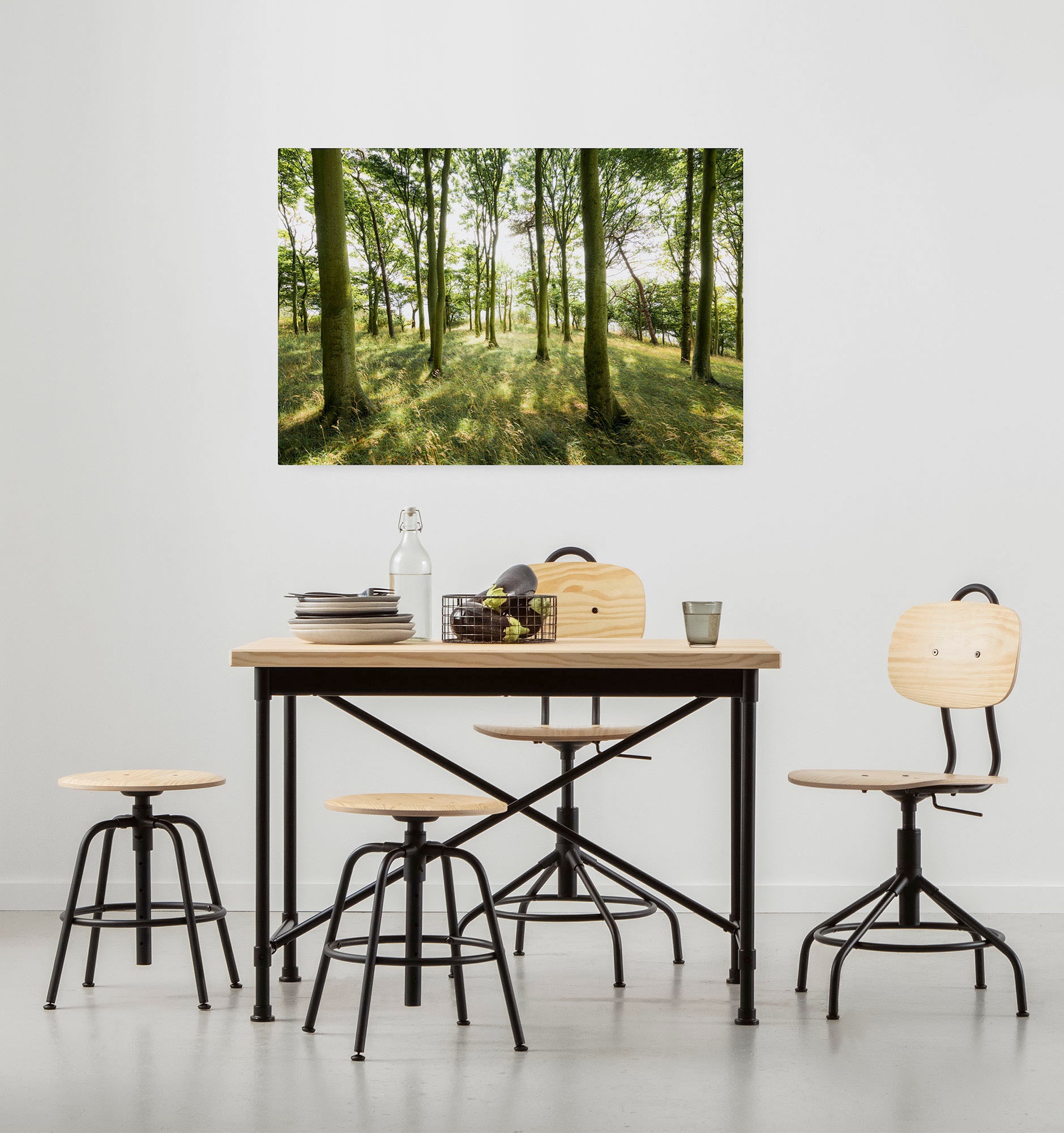 Image of Komar Leinwandbild "Dänische Buchen - Grösse 90 x 60 cm" Baum Berge Blumen Blätter Foto Jahreszeiten Landschaft Meer Natur Palmen Strand Packung, 1 Stk. tlg. Keilrahmenbild mi Echtholzrahmen