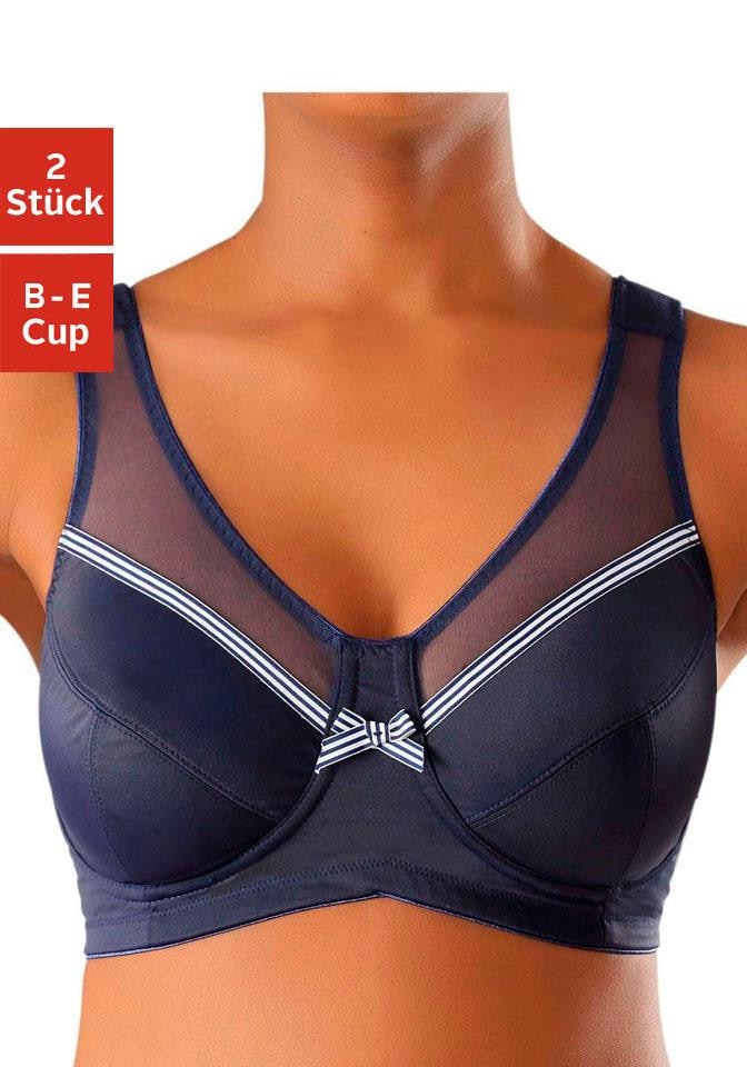 Image of petite fleur Entlastungs-BH Packung, 2 Stück, ohne Bügel mit breiten, wattierten Trägern– ideal für grosse Grössen