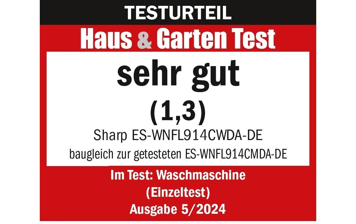Sharp Waschmaschine »ES-WNFL914CWDA Links«, 1400 U/min
