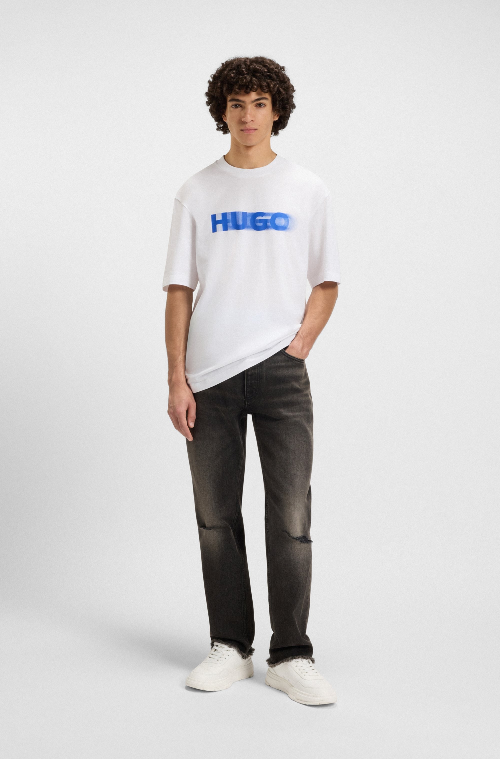 HUGO Blue T-Shirt »Nalax« mit Logo-Druck