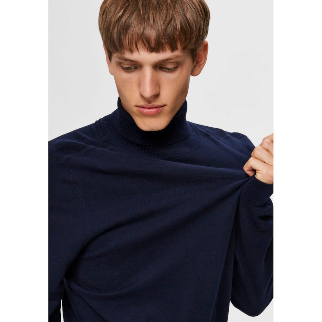 SELECTED HOMME Strickpullover »SLHBERG ROLL NECK NOOS«