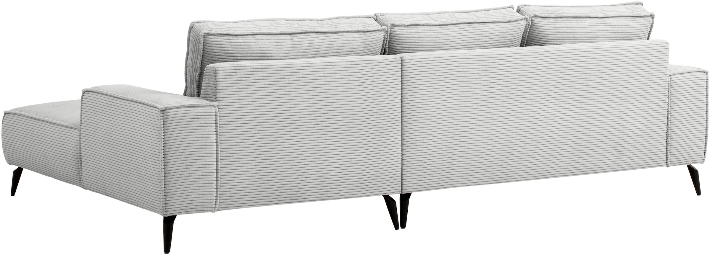 andas Ecksofa »TVINNU, L-Form in Cord, Sofa«, wahlweise Recamiere rechts/links, schwarze Füsse, bequemer Sitzkomfort
