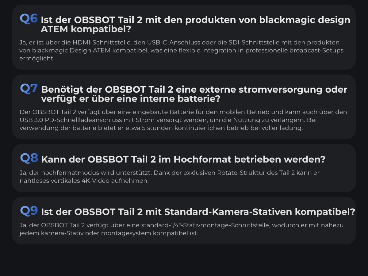 OBSBOT Caméscope »Tail 2« 5 foisx opt. Zoom