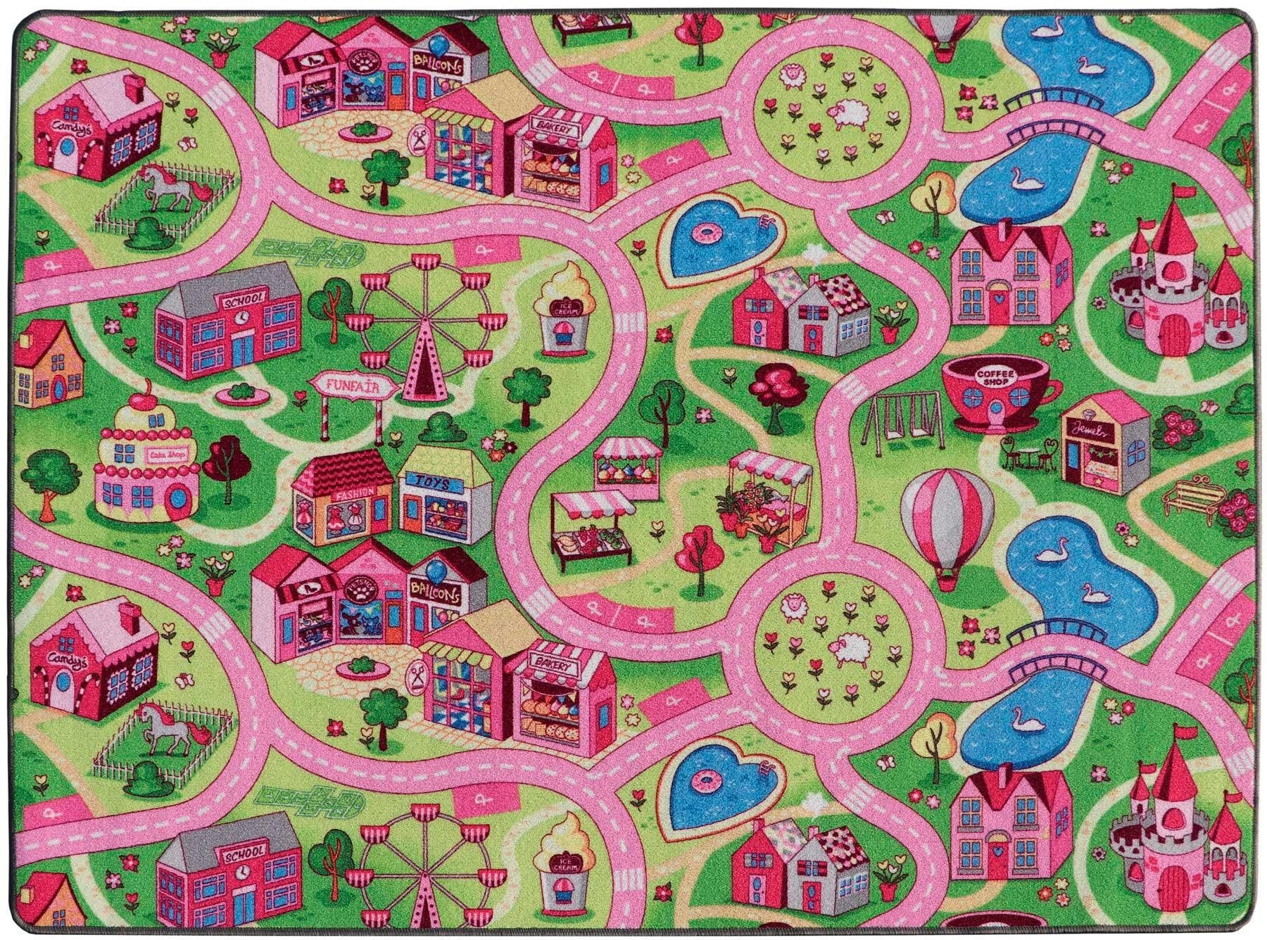 Image of Primaflor-Ideen in Textil Kinderteppich »SWEET CITY«, rechteckig, 5 mm Höhe, Strassen-Spiel-Teppich, Strassenbreite ca. 9 cm, Kinderzimmer bei Ackermann Versand Schweiz