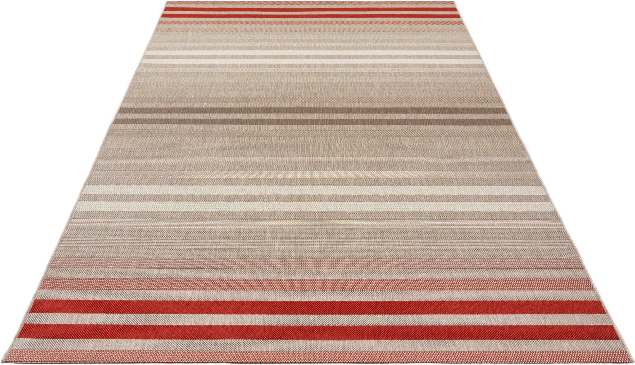 Image of NORTHRUGS Teppich »Paros«, rechteckig, 8 mm Höhe, In-und Outdoor geeignet, Streifen Design, Wohnzimmer, Balkon, Terrasse, Robust, Pflegeleicht, Flachgewebe bei Ackermann Versand Schweiz