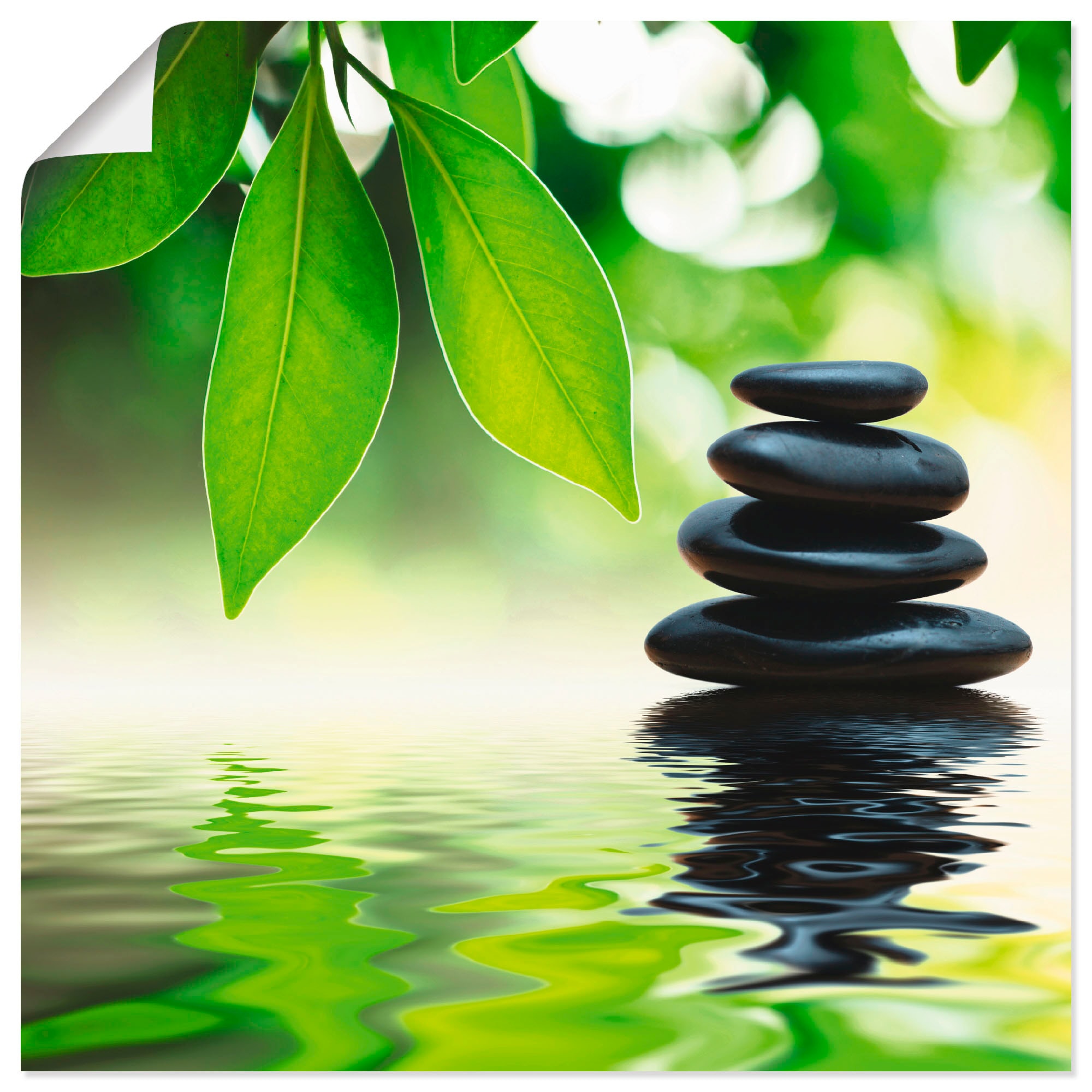 Image of Artland Poster "Zen Steinpyramide auf Wasseroberfläche" Zen 1 Stk. tlg. ohne Rahmen