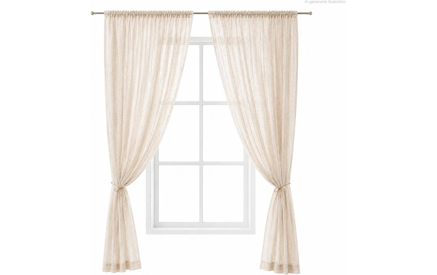 Urbanara Rideau »2er-Set Musselin Trofa 135 cm x 320 cm« Ruban plissé 2 cuis tlg.
