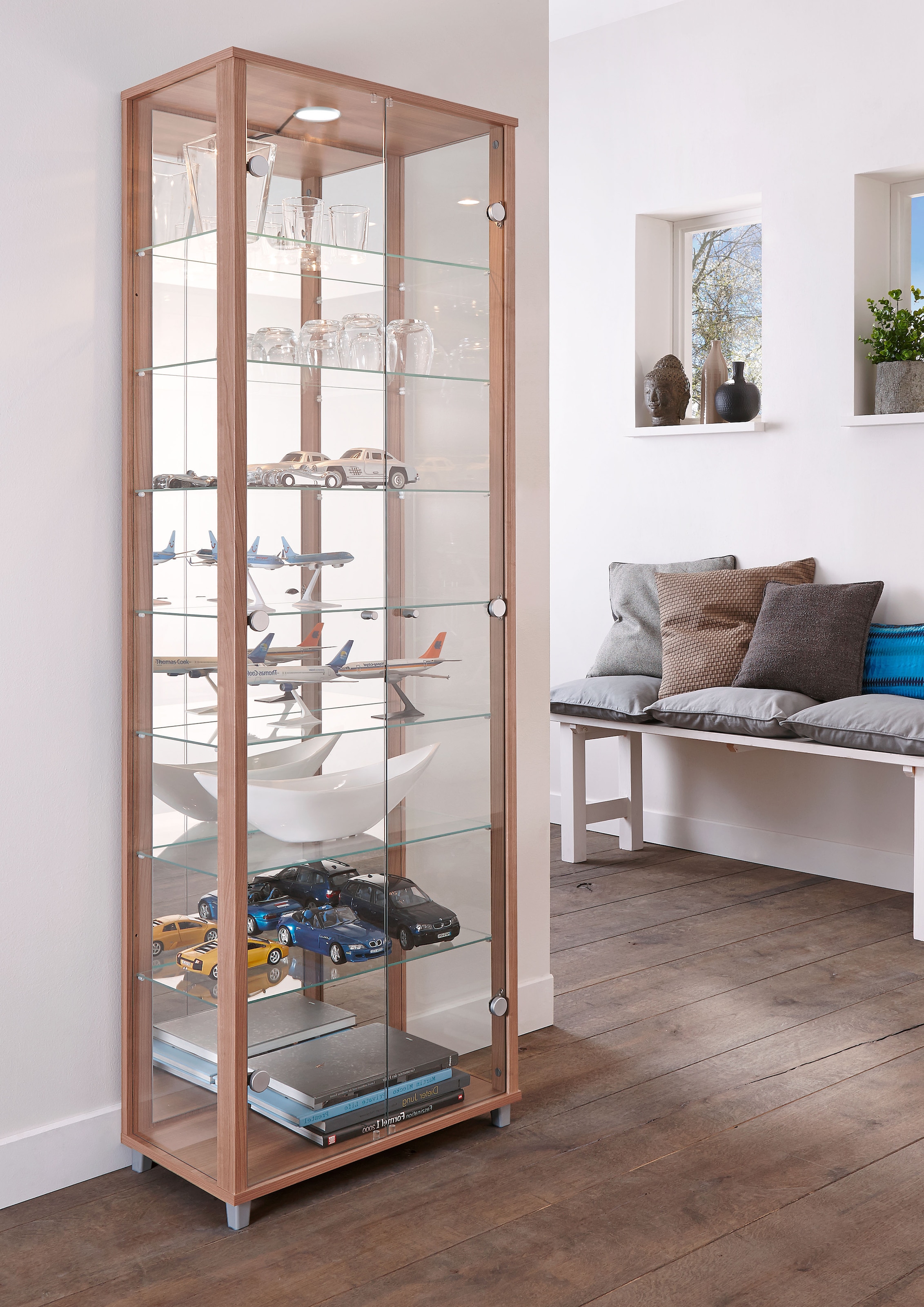 fif möbel Vitrine »OPTIMA« Standvitrine/Glasvitrine 2x Glastür,perfekt für Sammler,Sammlervitrine