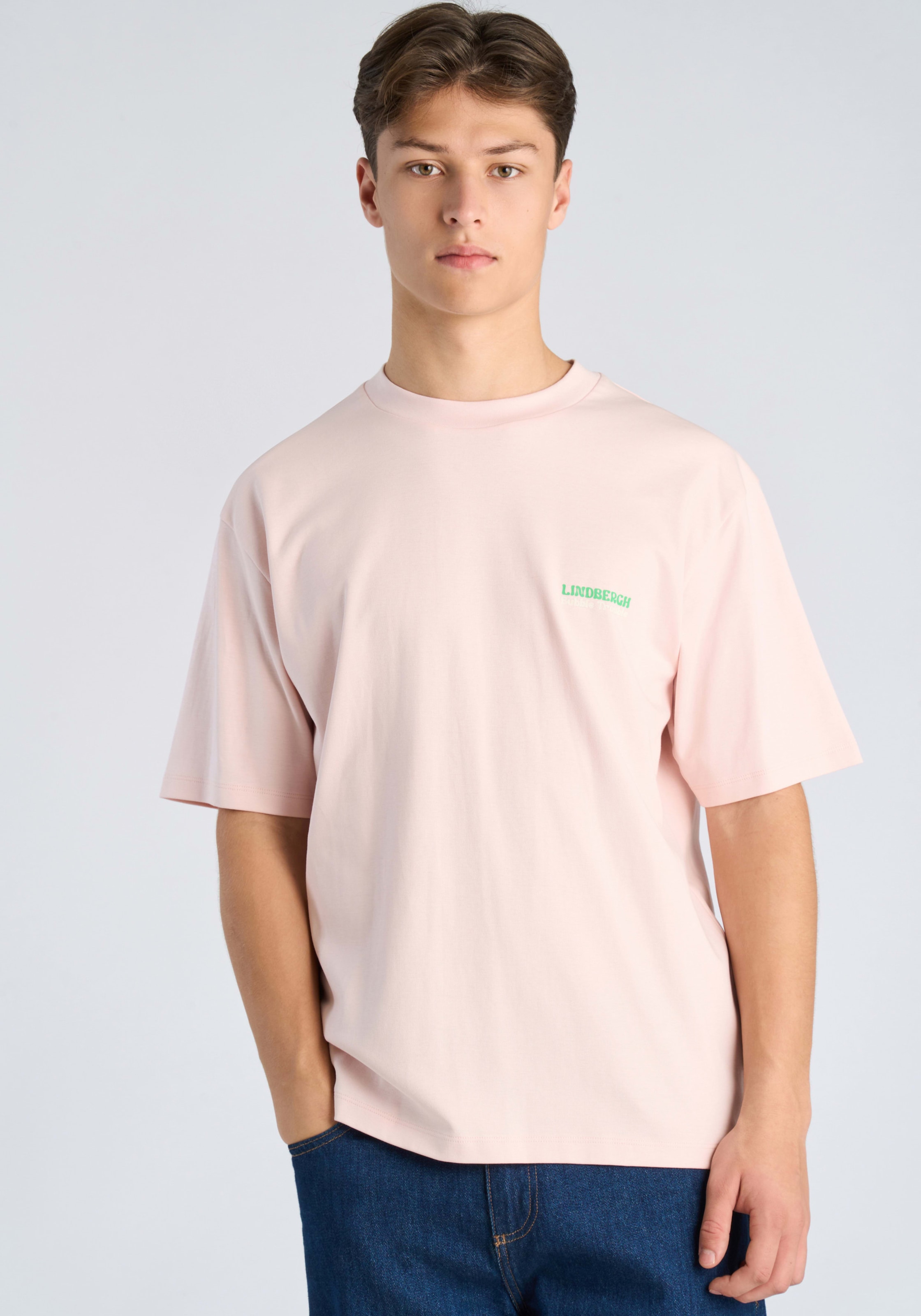Image of LINDBERGH Kurzarmshirt Sommershirt mit grossem Rückenprint / kleinem Frontprint