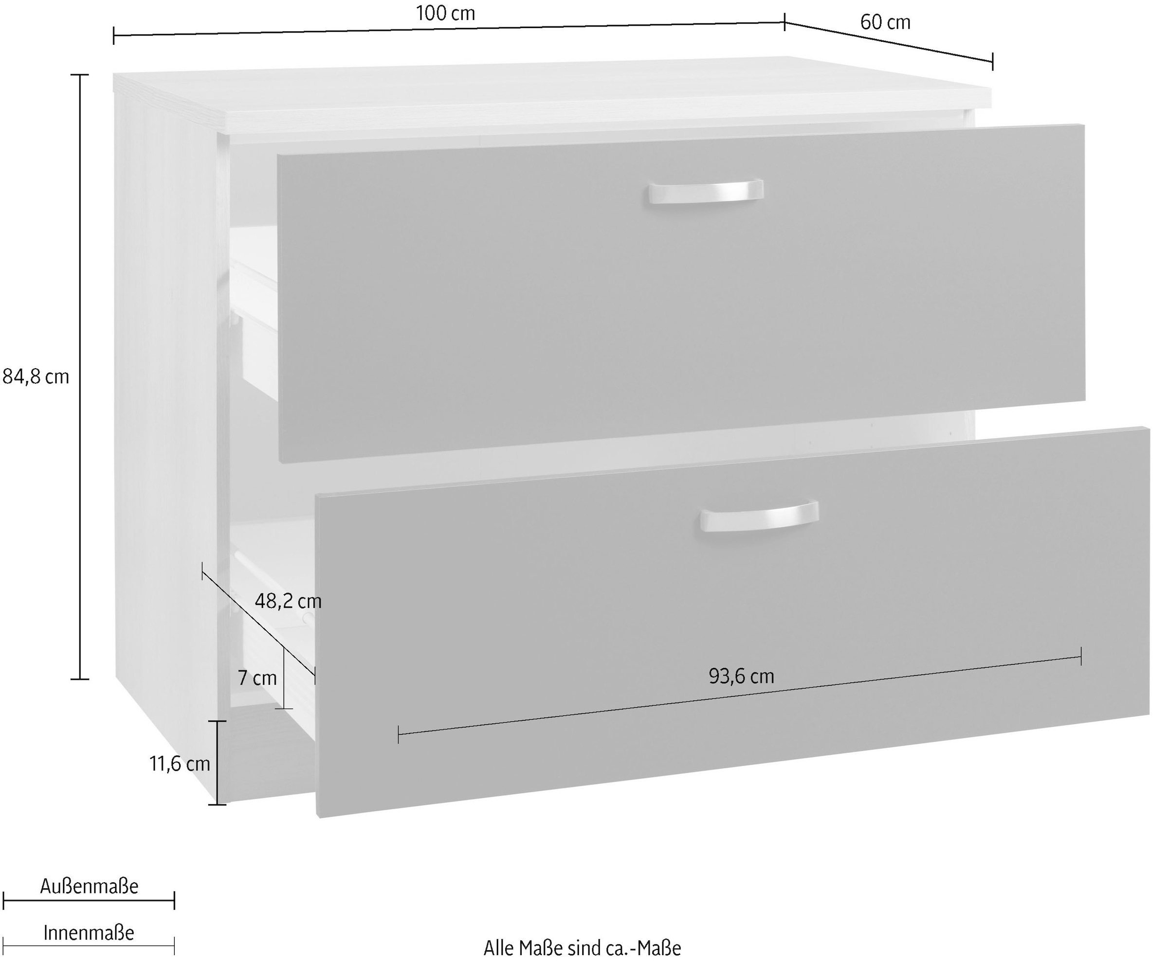 OPTIFIT Unterschrank »Faro« , mit Metallgriffen, Breite 100 cm