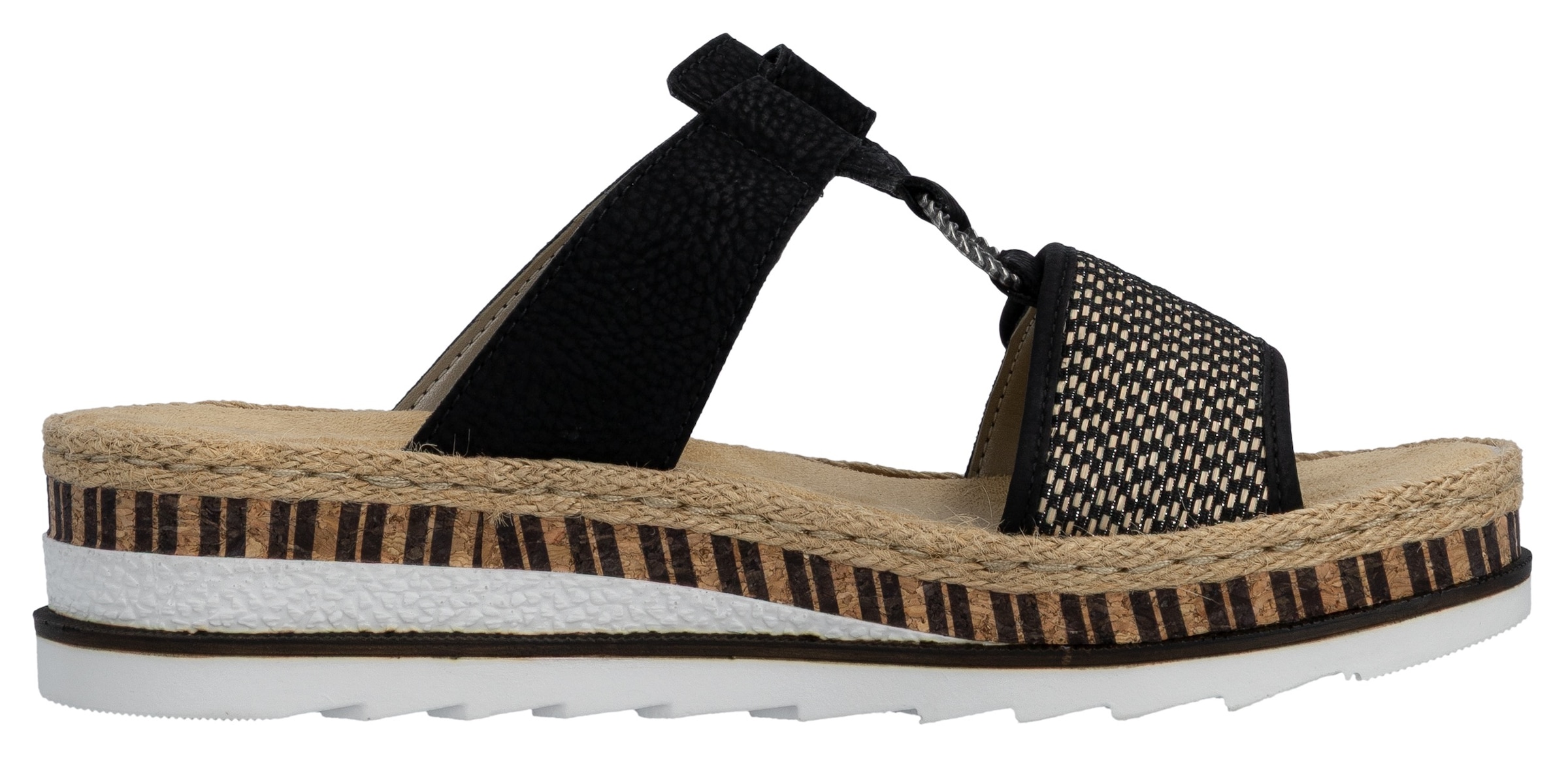 Rieker Pantolette  , Keilabsatz, Sommerschuh, Schlappen mit weicher Innensohle