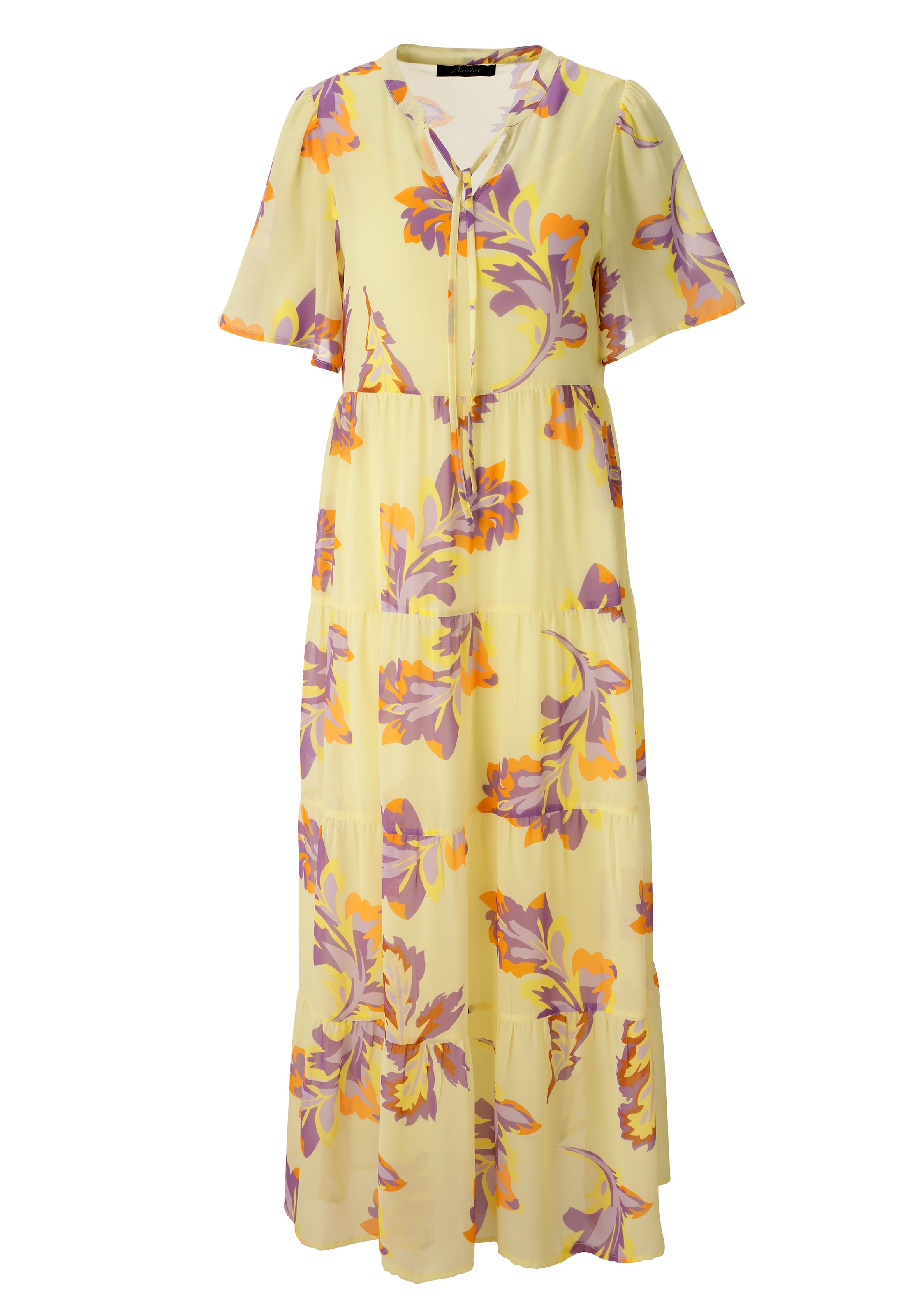 Aniston CASUAL Sommerkleid mit grafischen Blättern bedruckt - NEUE KOLLEKTION