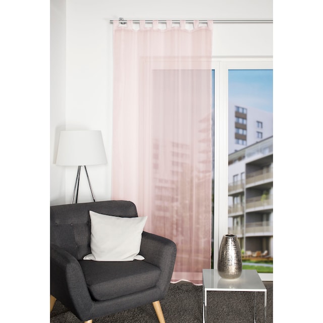 HOME WOHNIDEEN Vorhang »NESSI«, (1 St.), Uni, Voile, transparent, Schlaufen  inkl. Zugband acheter confortablement