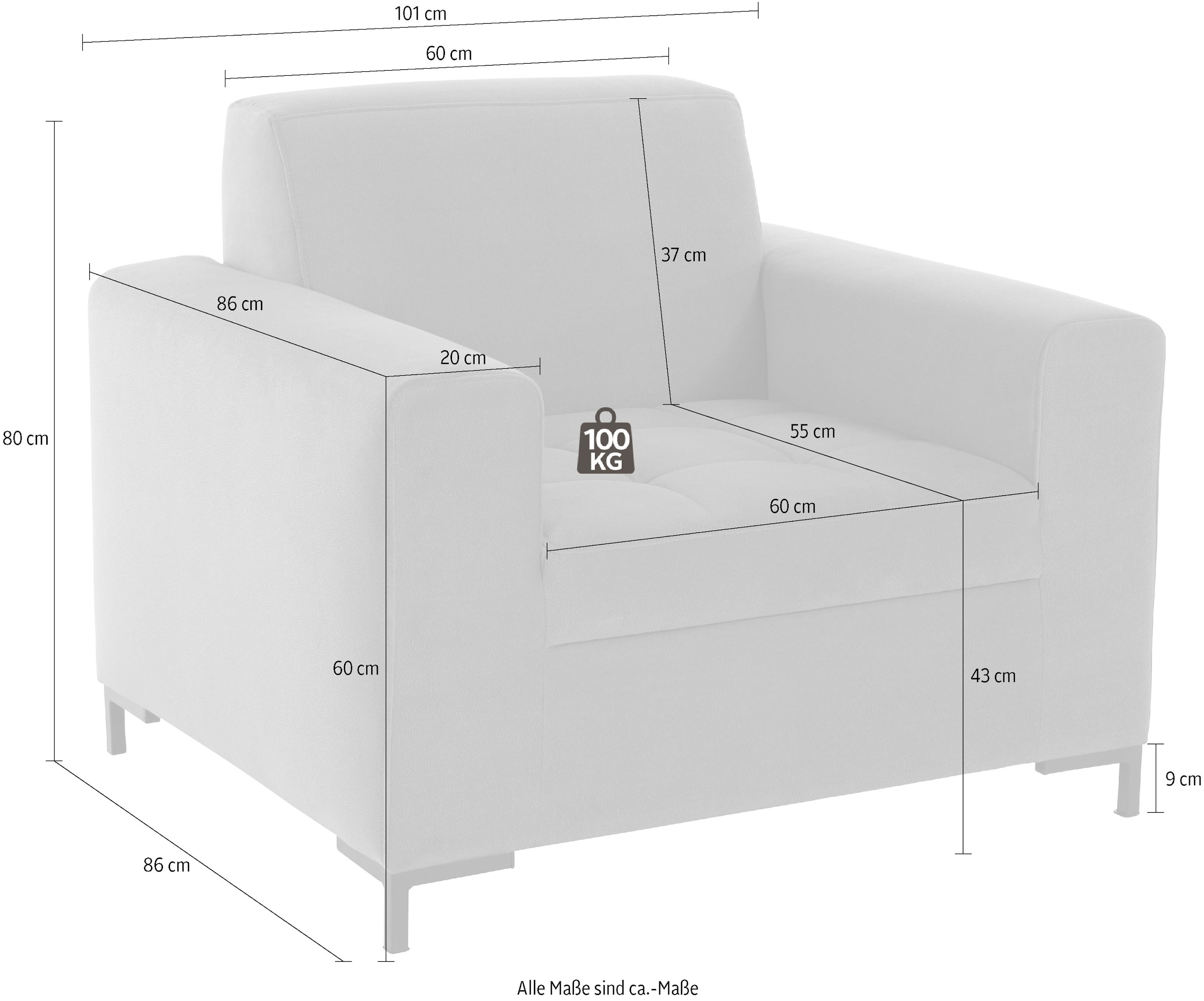 GOODproduct Sessel »Grazzo«, hochwertige Stoffe aus recyceltem Material, Steppung im Sitzbereich