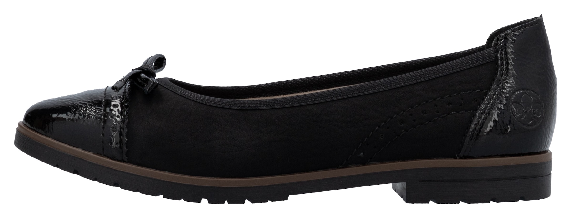 Rieker Ballerina  , Loafer, Schlupfschuh, Flats, Slipper, Businessschuh mit Schleifchen