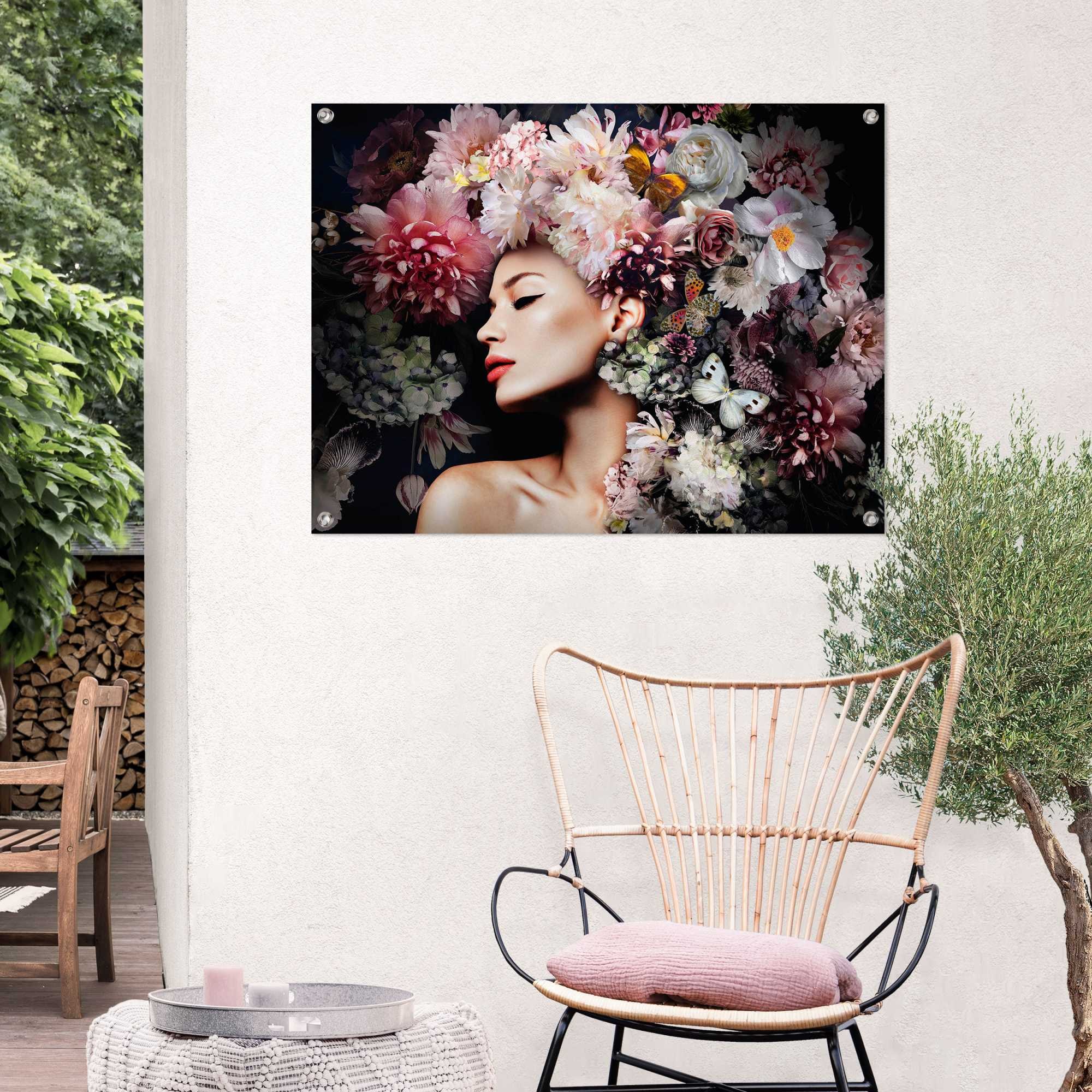 ♕ Reinders! Poster »Frau mit Balkon Garten auf oder Blumenhut«, versandkostenfrei Outdoor für