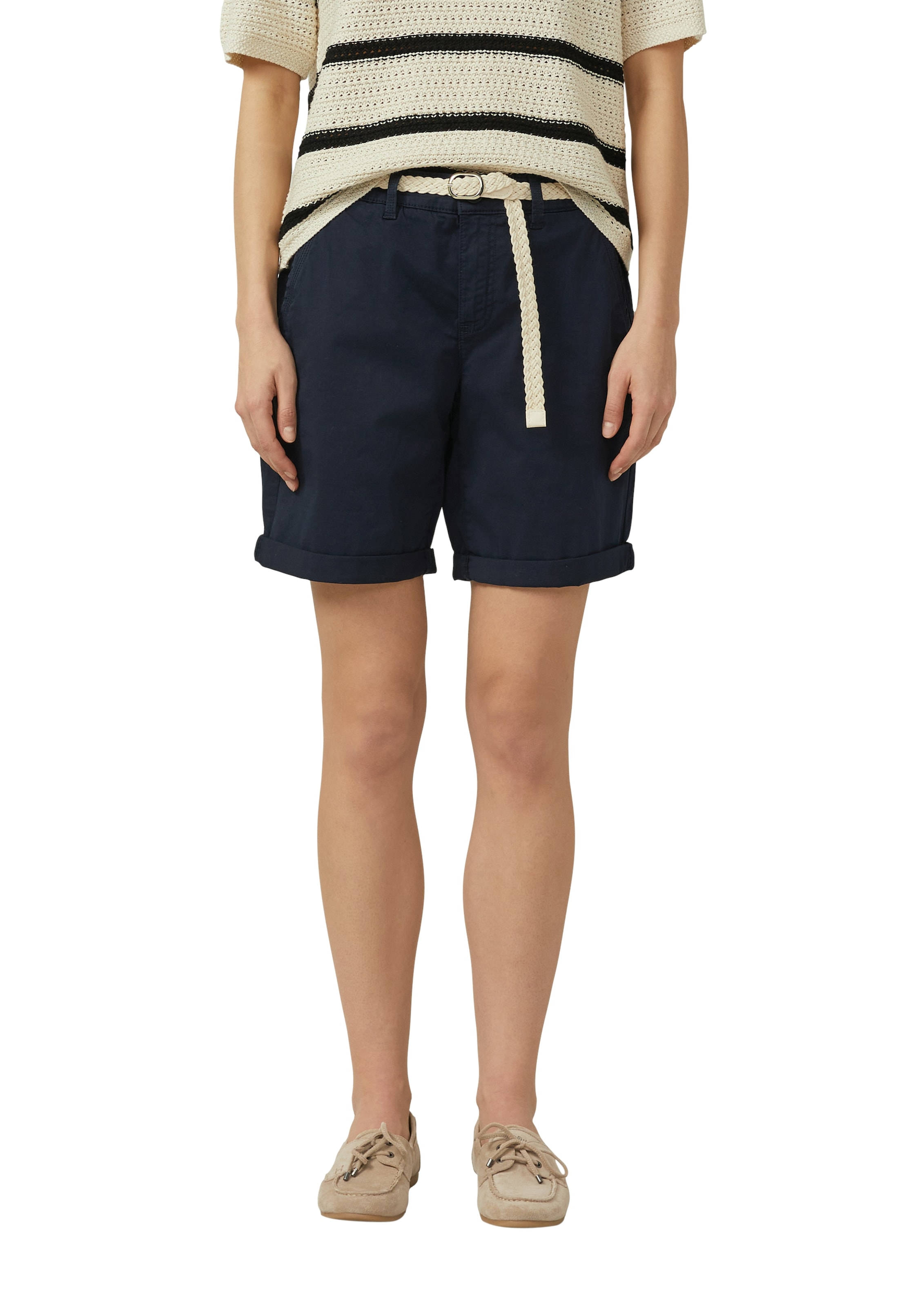 s.Oliver Bermuda  incl. ceinture tressée, stretch coton