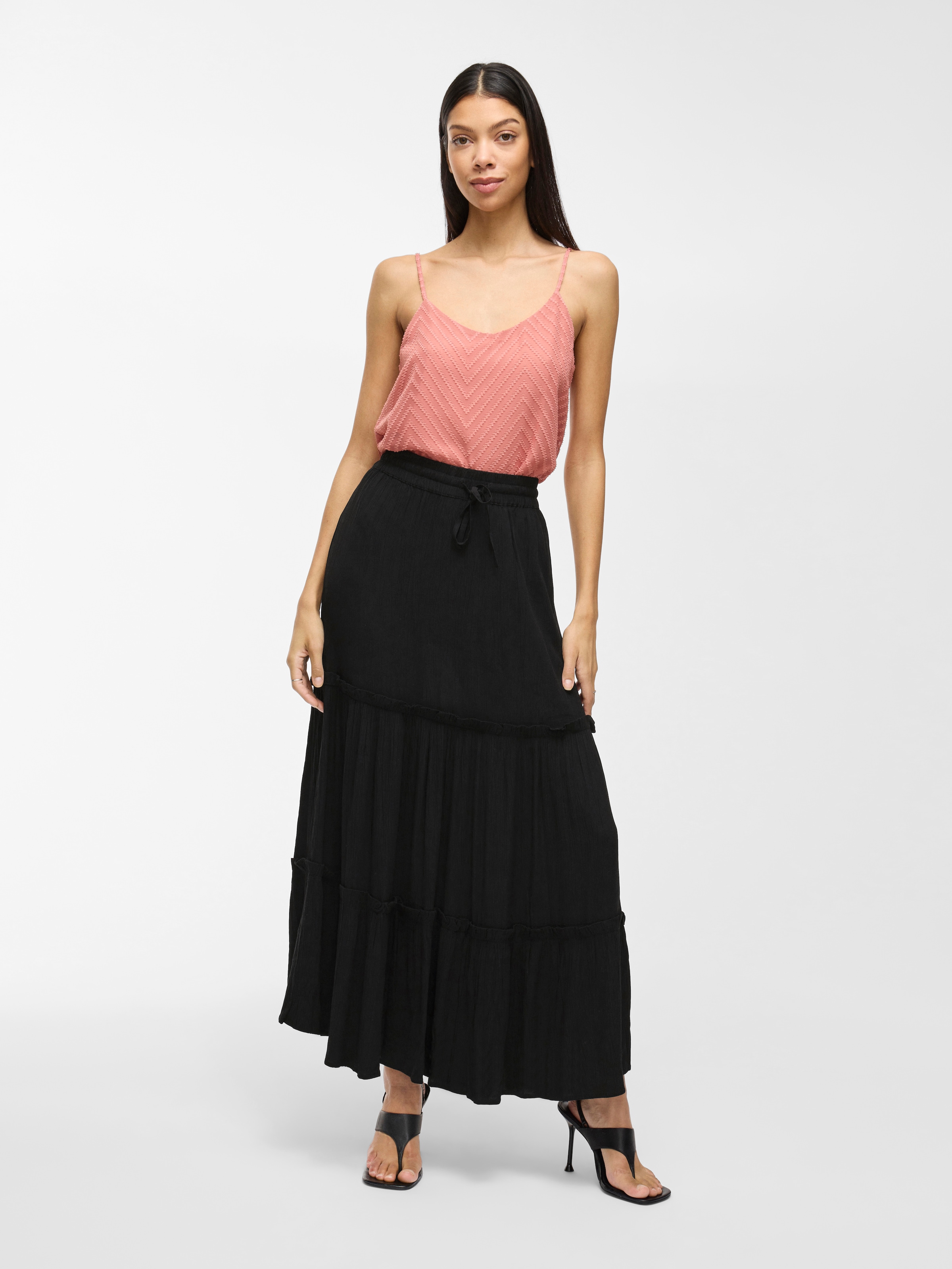 Vila Maxi jupe »VIMESA HW MAXI SKIRT - NOOS« mit Rüschen