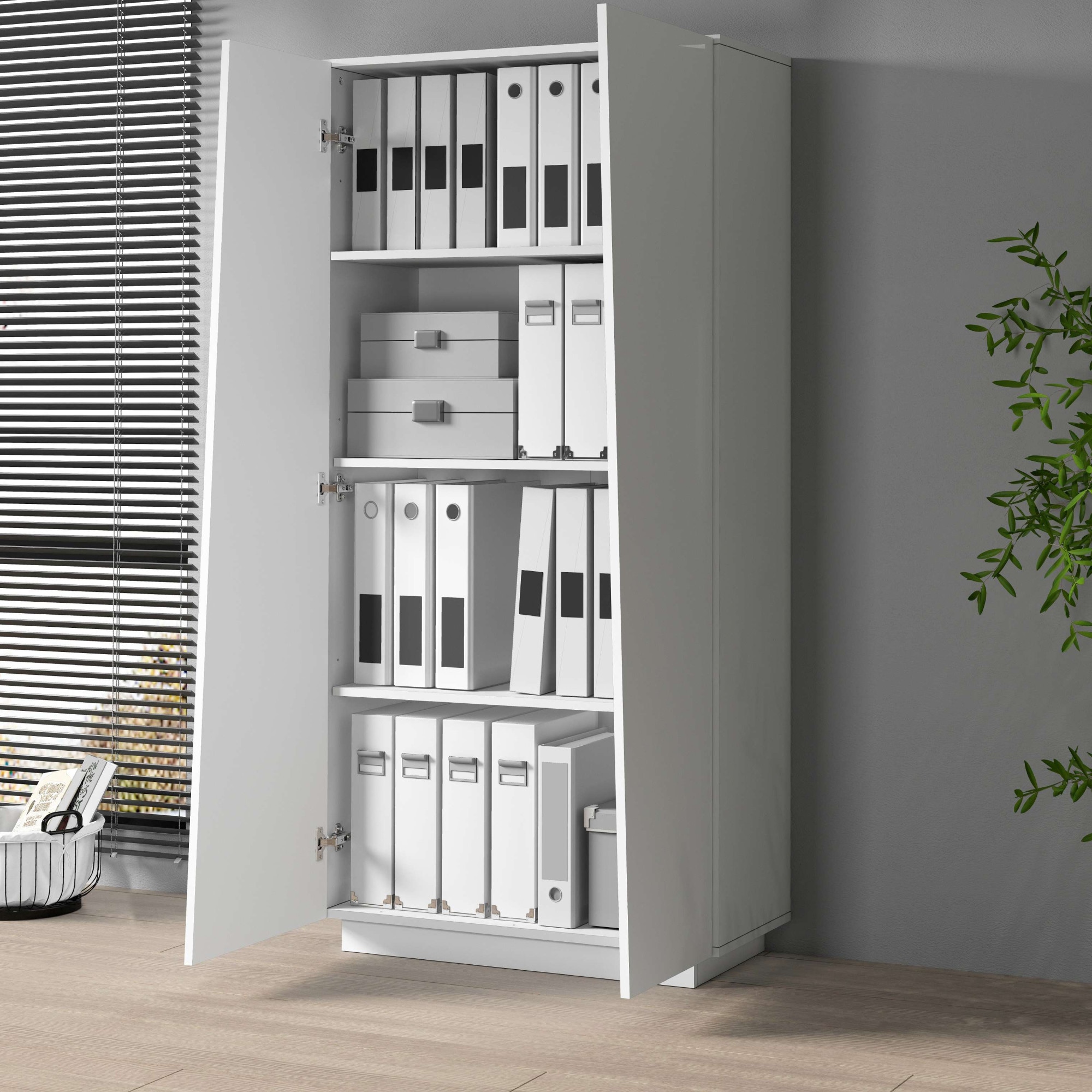 Home affaire Aktenschrank »Vega, Mehrzweckschrank, Büroschrank, mit 2 Türen« & verstellbaren Einlegeböden, Höhe 166 cm, Made in Italy