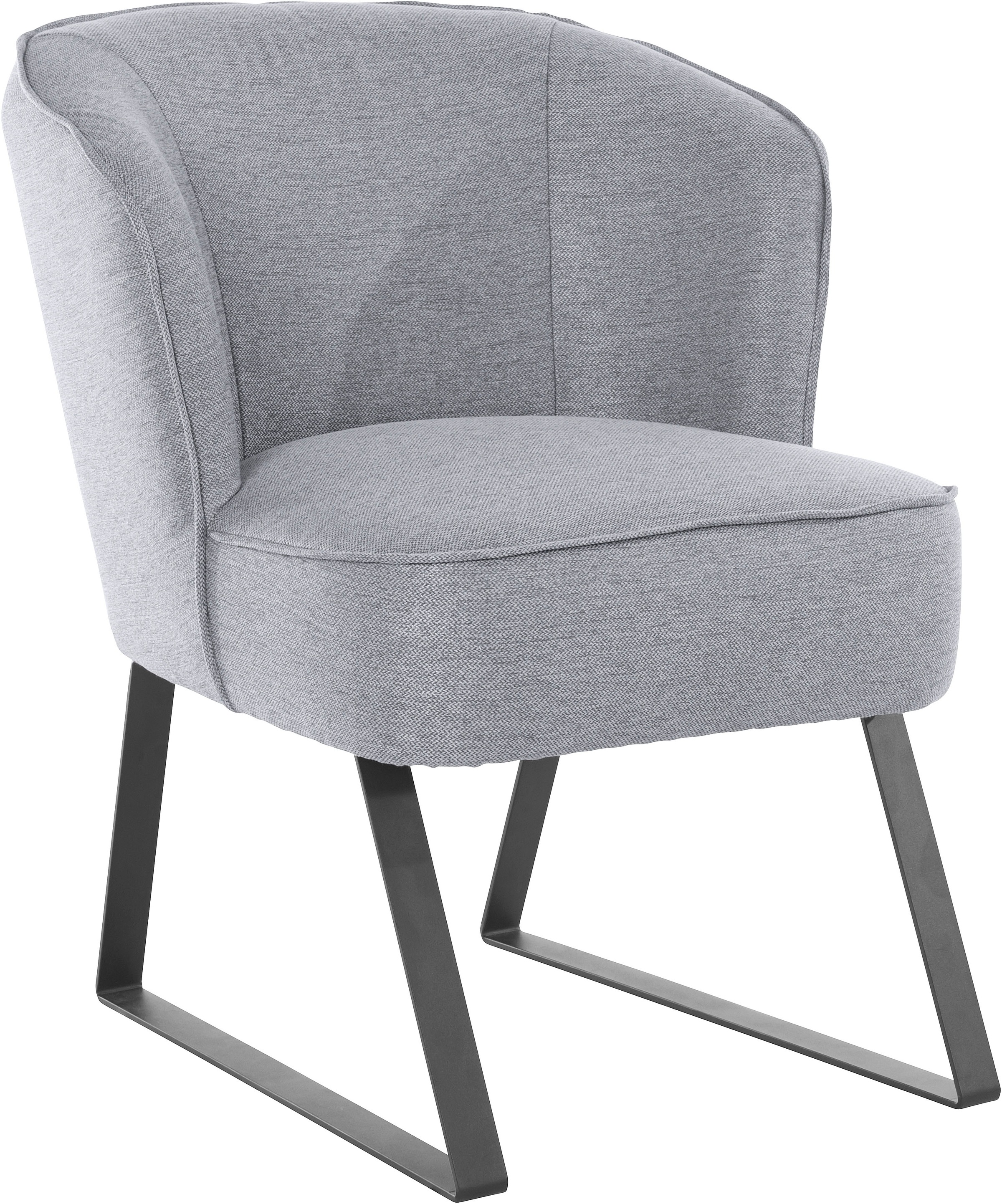 exxpo - sofa fashion Sessel »Americano, Loungesessel«, mit Keder und Metallfüssen, Bezug in verschiedenen Qualitäten, 1 Stck.