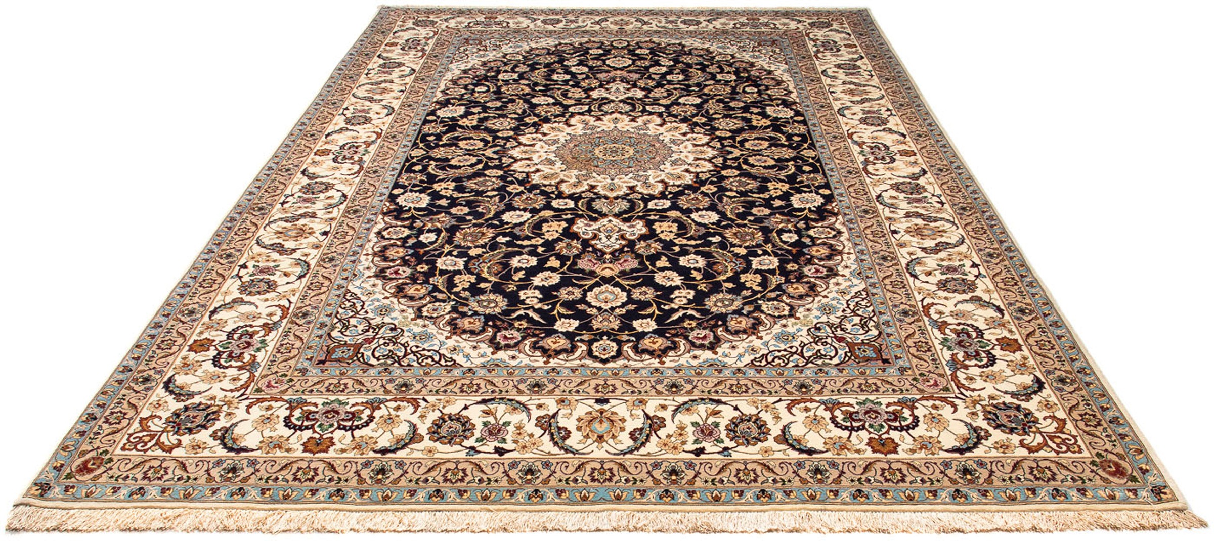 Image of morgenland Orientteppich »Perser - Isfahan - Premium - 310 x 207 cm - dunkelblau«, rechteckig, 6 mm Höhe, Wohnzimmer, Handgeknüpft, Einzelstück mit Zertifikat bei Ackermann Versand Schweiz