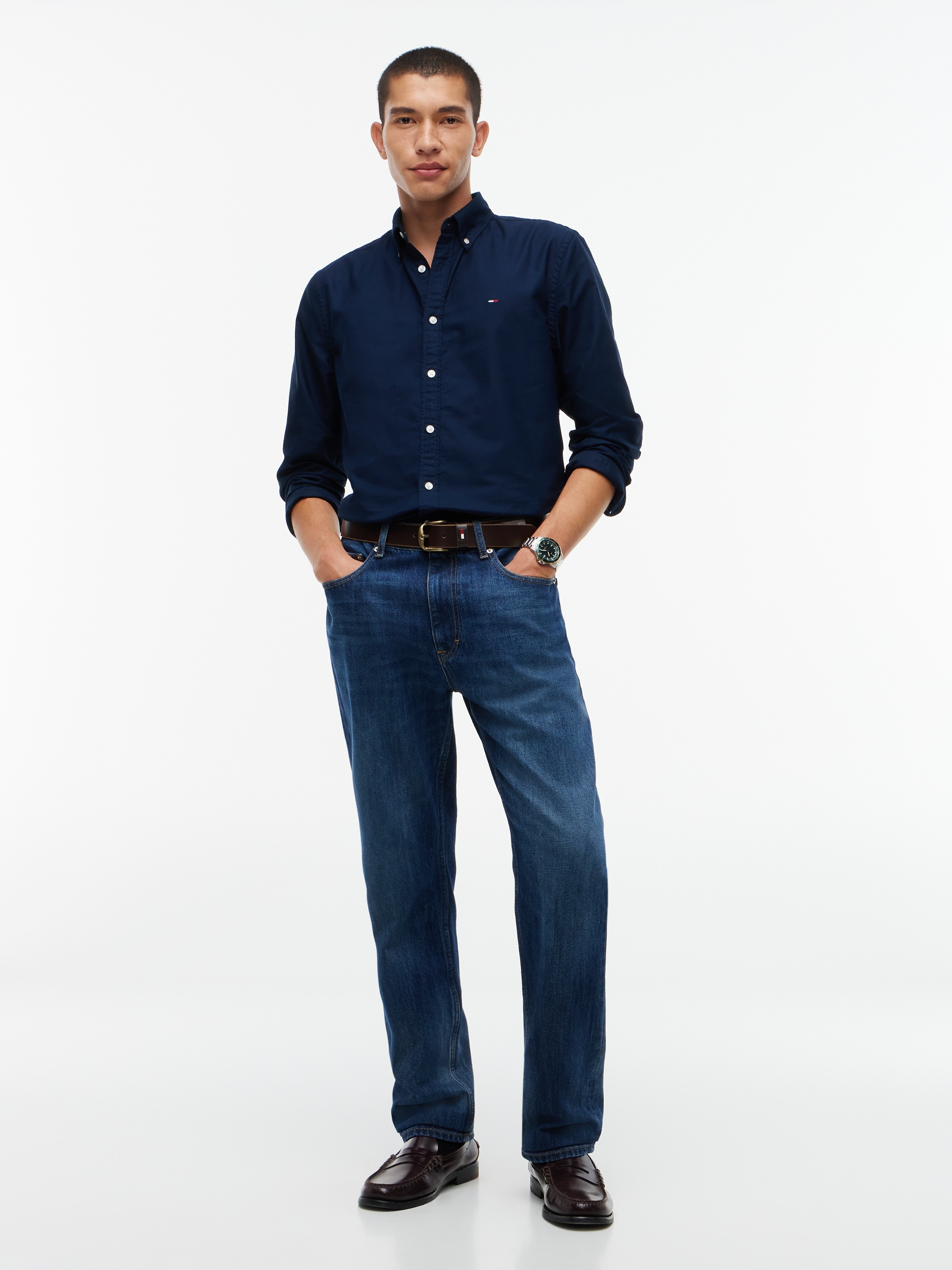 Tommy Jeans Chemise à manches longues »REGULAR OXFORD SHIRT« coupe regular fit avec col boutonné