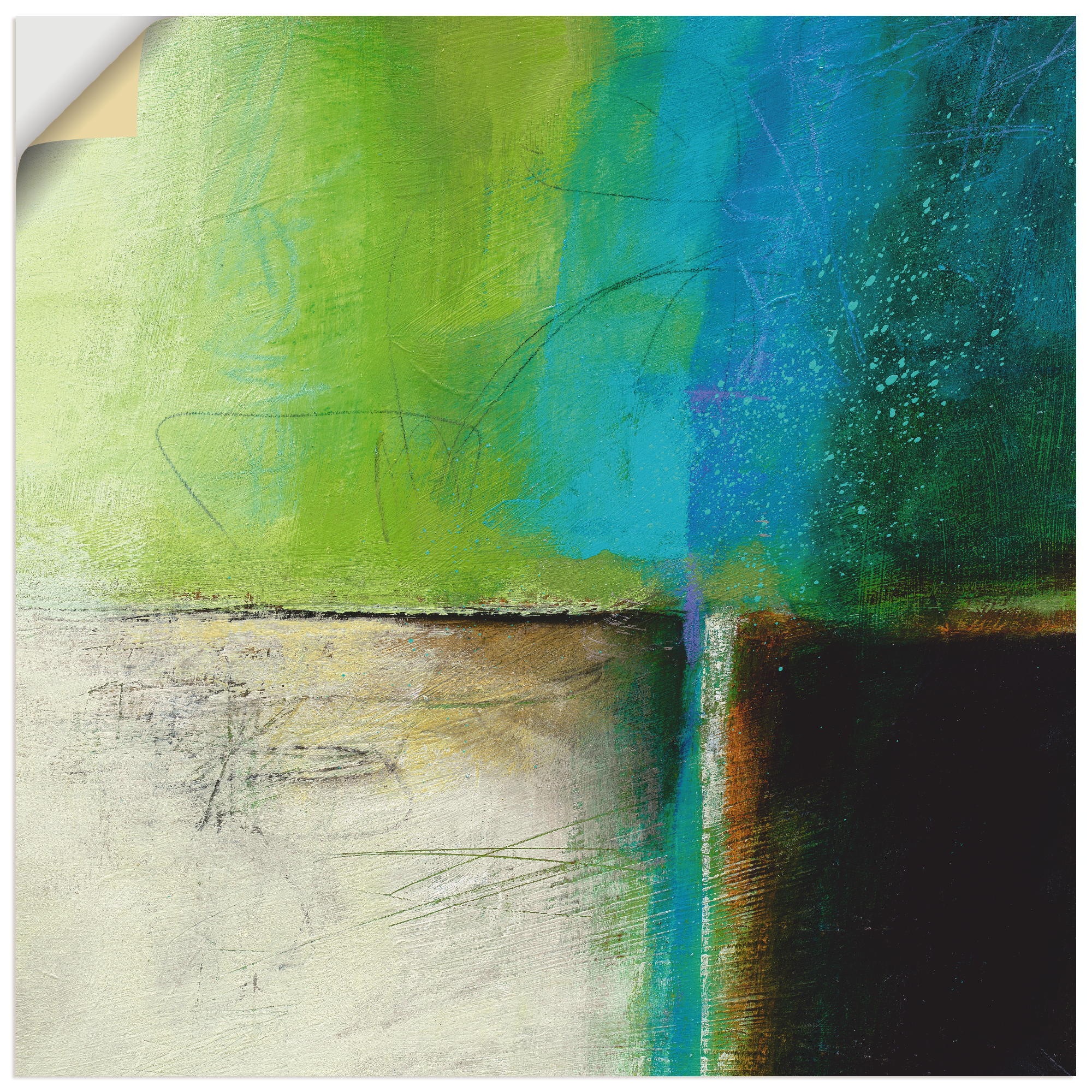 Image of Artland Wandbild »Wasser«, Gegenstandslos, (1 St.), in vielen Grössen & Produktarten -Leinwandbild, Poster, Wandaufkleber / Wandtattoo auch für Badezimmer geeignet bei Ackermann Versand Schweiz