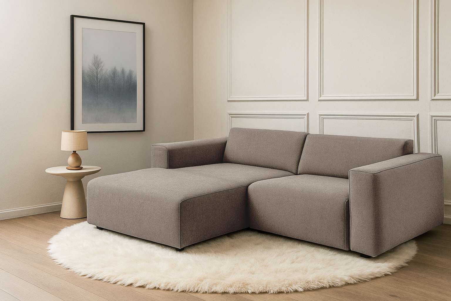 Image of Home affaire Ecksofa "Noord mit Kedernaht, Breite 234 cm, L-Form" Cord, Struktur, Webstoff, mit Wellenunterfederung, Massivholzrahmen