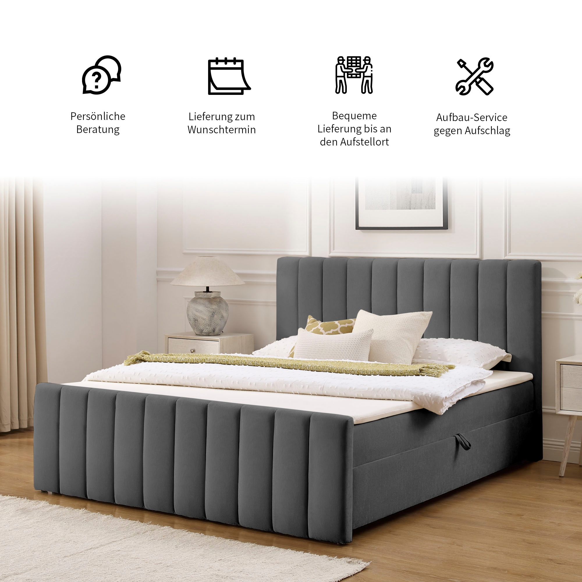 GOODproduct Boxbett »Yanna inkl. Bettkasten und Topper, Liegefläche 180x200cm« erhältlich in der Grösse 180x200 cm