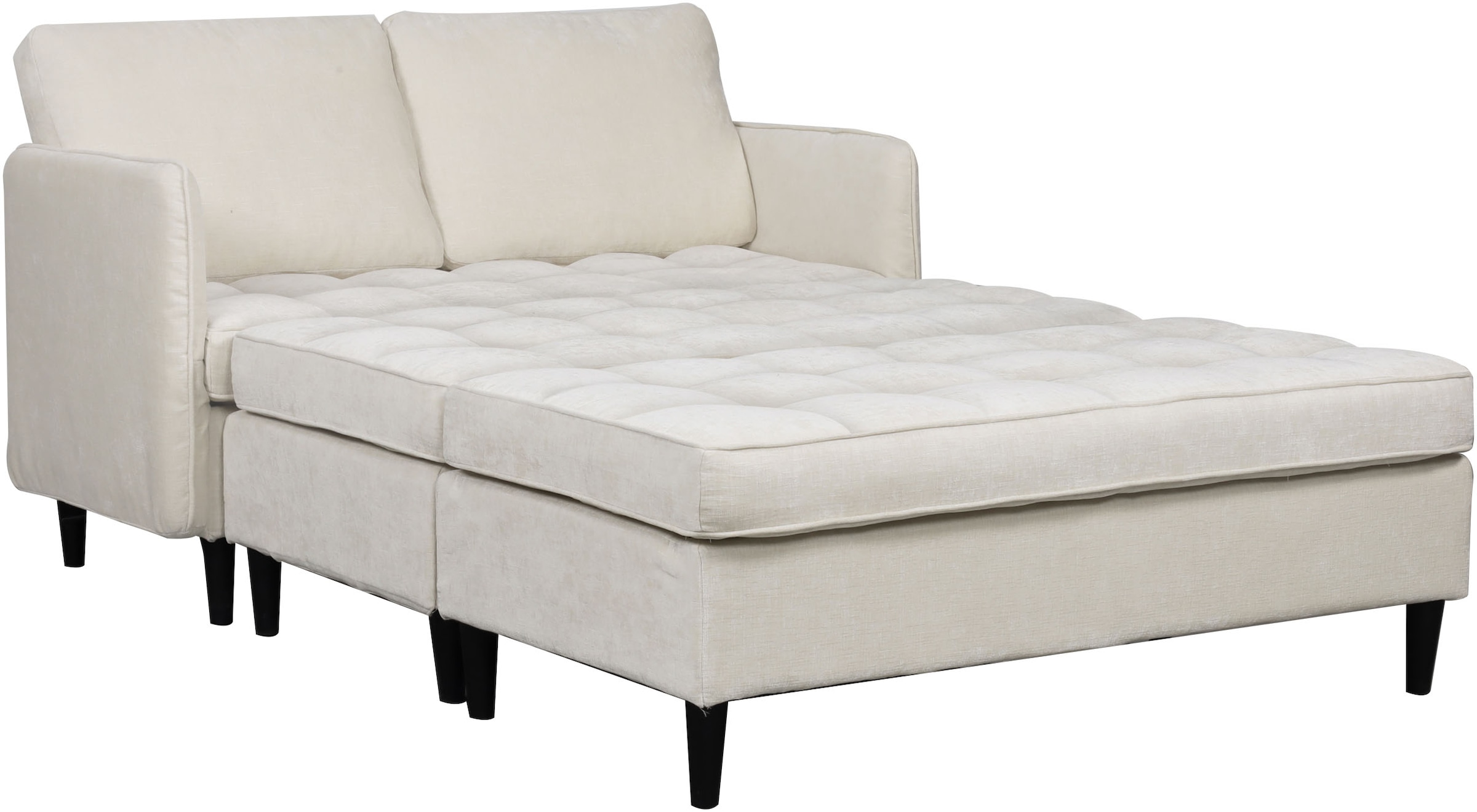 Dorel Home Wohnlandschaft »LINDHUS, Chenille, Modulsofa, verschiedene Stellvarianten« Breite als U-Form (254cm) mit Verbindern fixierbar, Recamiere,Stauraum