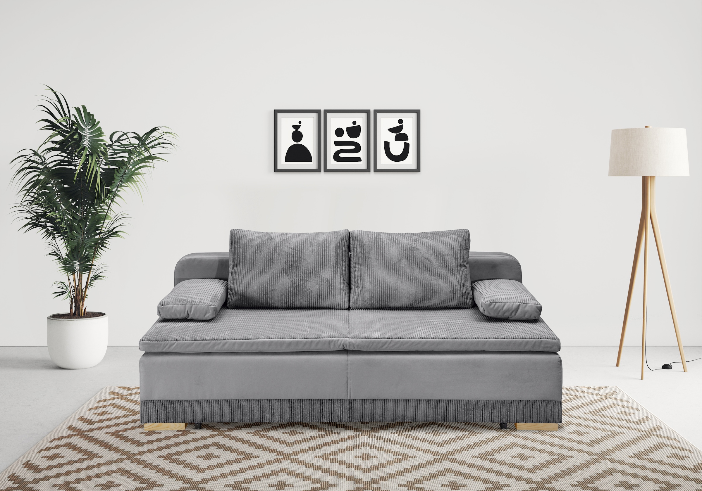 Image of Home affaire Schlafsofa "Ben, B: 200 cm, Liegefl. 158x198 cm" Bettfunktion & Bettkasten, Dauerschlafsofa mit Boxspring