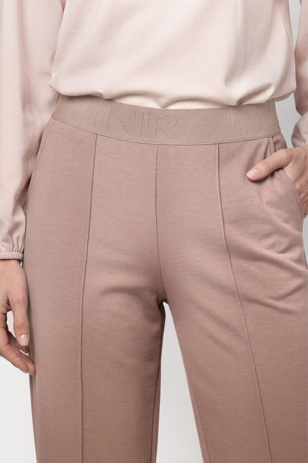 Monari Pantalon à enfiler »Hose Bella Basic Regular«  coupe régulière avec ceinture élastique