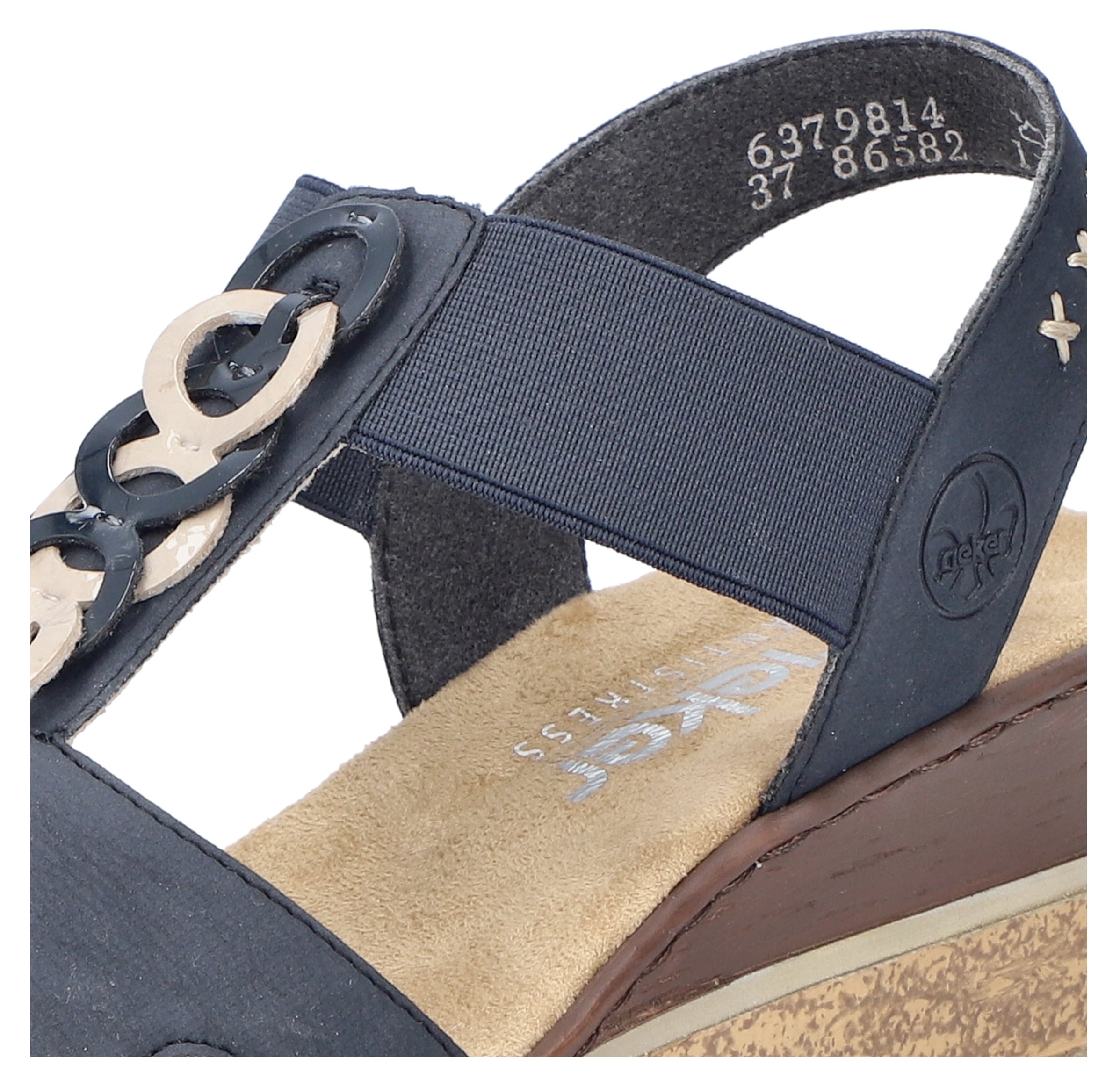 Rieker Sandales compensées  Sommerschuh, Sandale, Plateausandale mit Gummizug für guten Sitz