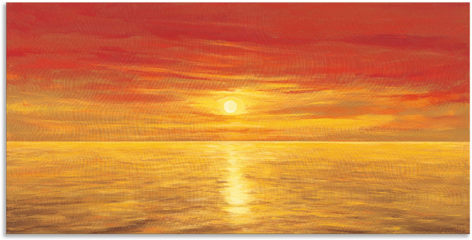 Image of Artland Wandbild »Oranges Meer«, Meer Bilder, (1 St.), in vielen Grössen & Produktarten - Alubild / Outdoorbild für den Aussenbereich, Leinwandbild, Poster, Wandaufkleber / Wandtattoo auch für Badezimmer geeignet bei Ackermann Versand Schweiz