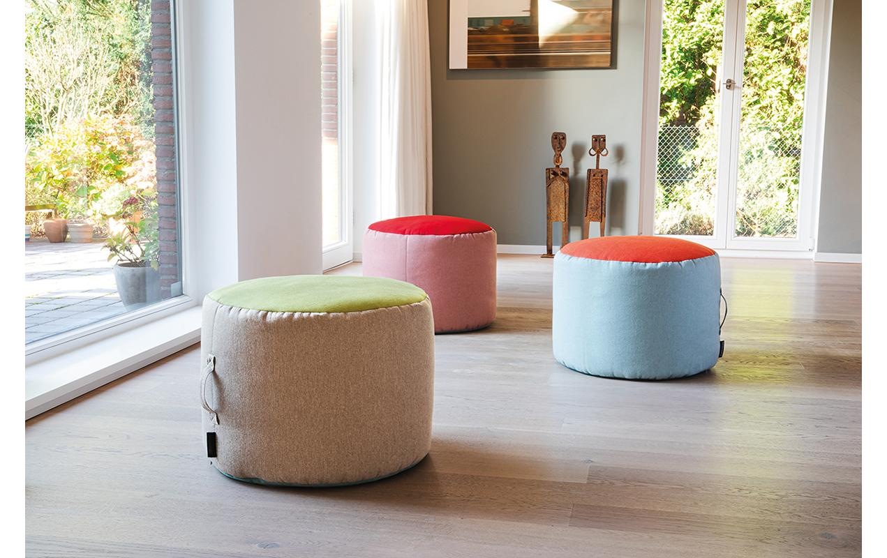 Remember Pouf »Sand, 40 x 55 cm, Beige/Hellgrün«