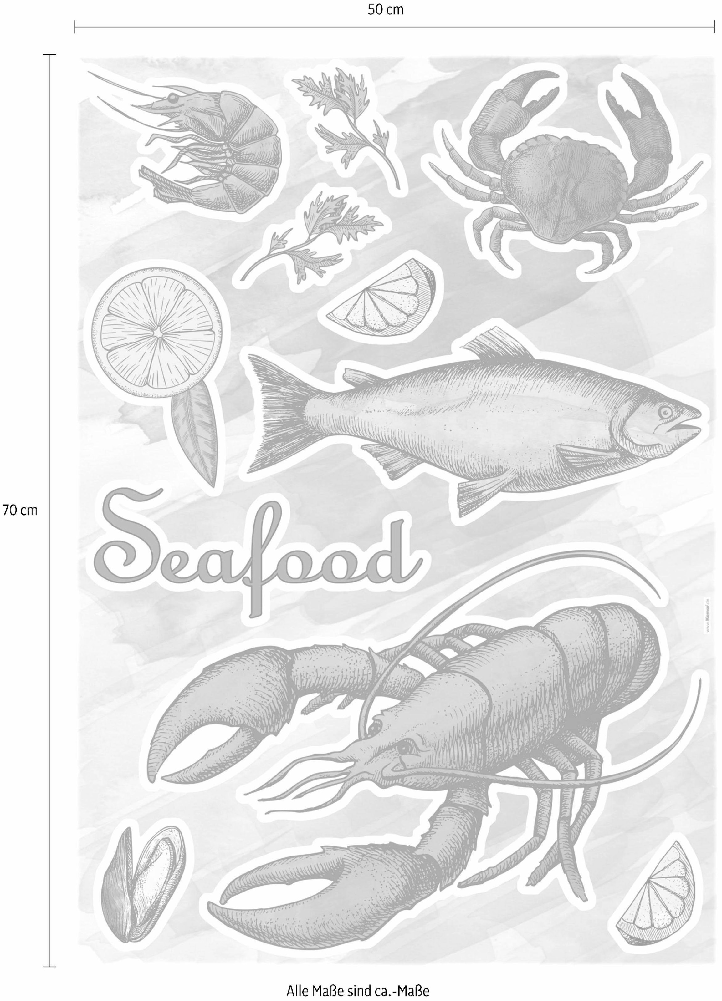 ♕ Komar Wandtattoo »Seafood«, 50x70 cm (Breite x Höhe), selbstklebendes  Wandtattoo versandkostenfrei auf
