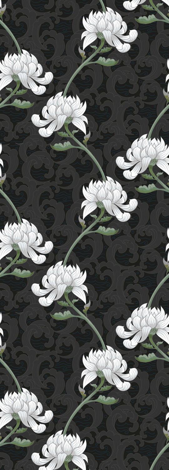 Image of queence Vinyltapete "Ophelia" Motiv bedruckt botanisch floral gemustert natürlich glatt 90x250cm, selbstklebend, kinderleichte Anbringung, Sticker