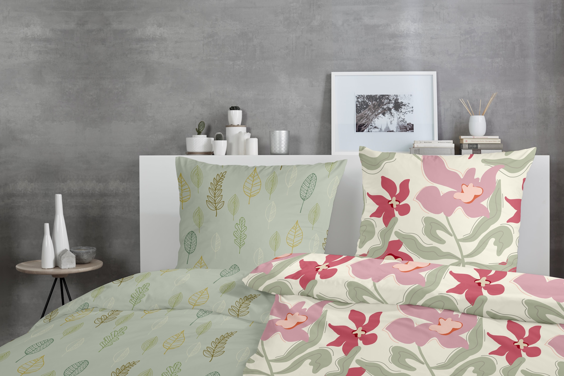 Primera Linge de lit »Biber-Bettwäsche Branches« 2 cuis tlg. mit floralen Motiven