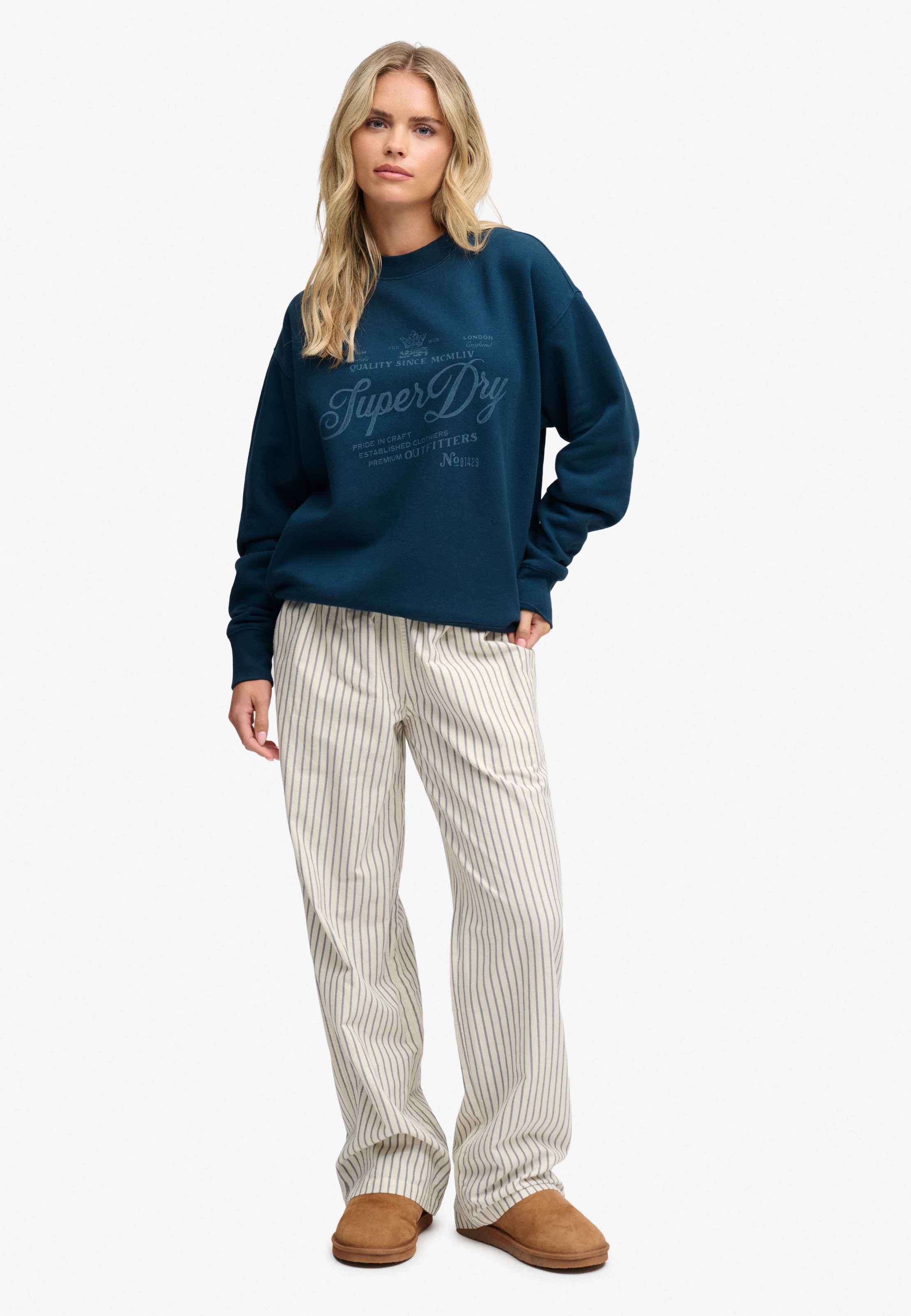 Superdry Sweat-shirt »VINTAGE WORKWEAR CREW«, mélange coton, coupe décontractée
